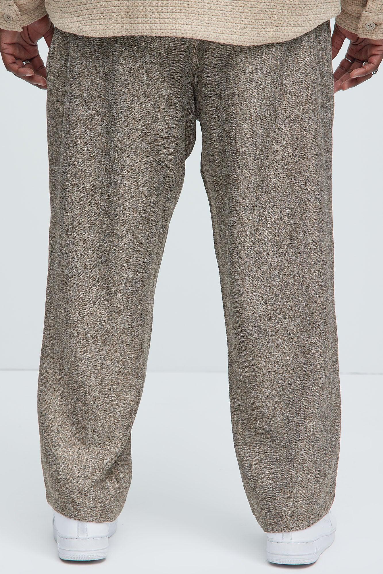 Canary Textured Straight Pants - Brown Product Image