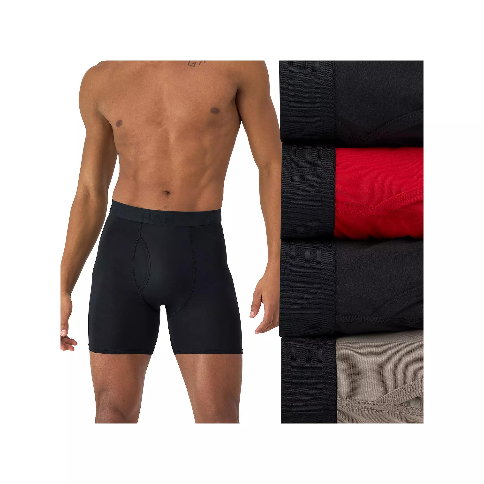 Men's Hanes® Ultimate 4-Pack Comfort Sport Performance Stretch Boxer Brief Underwear,  Product Image