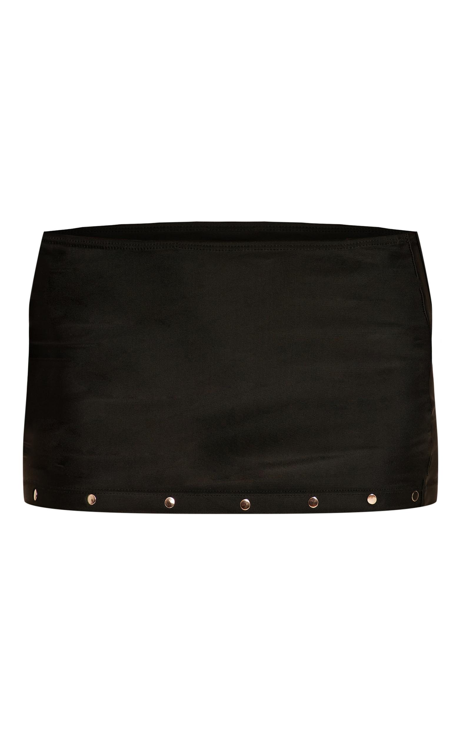 Shape Black Fold Over Knitted Mini Skirt Product Image