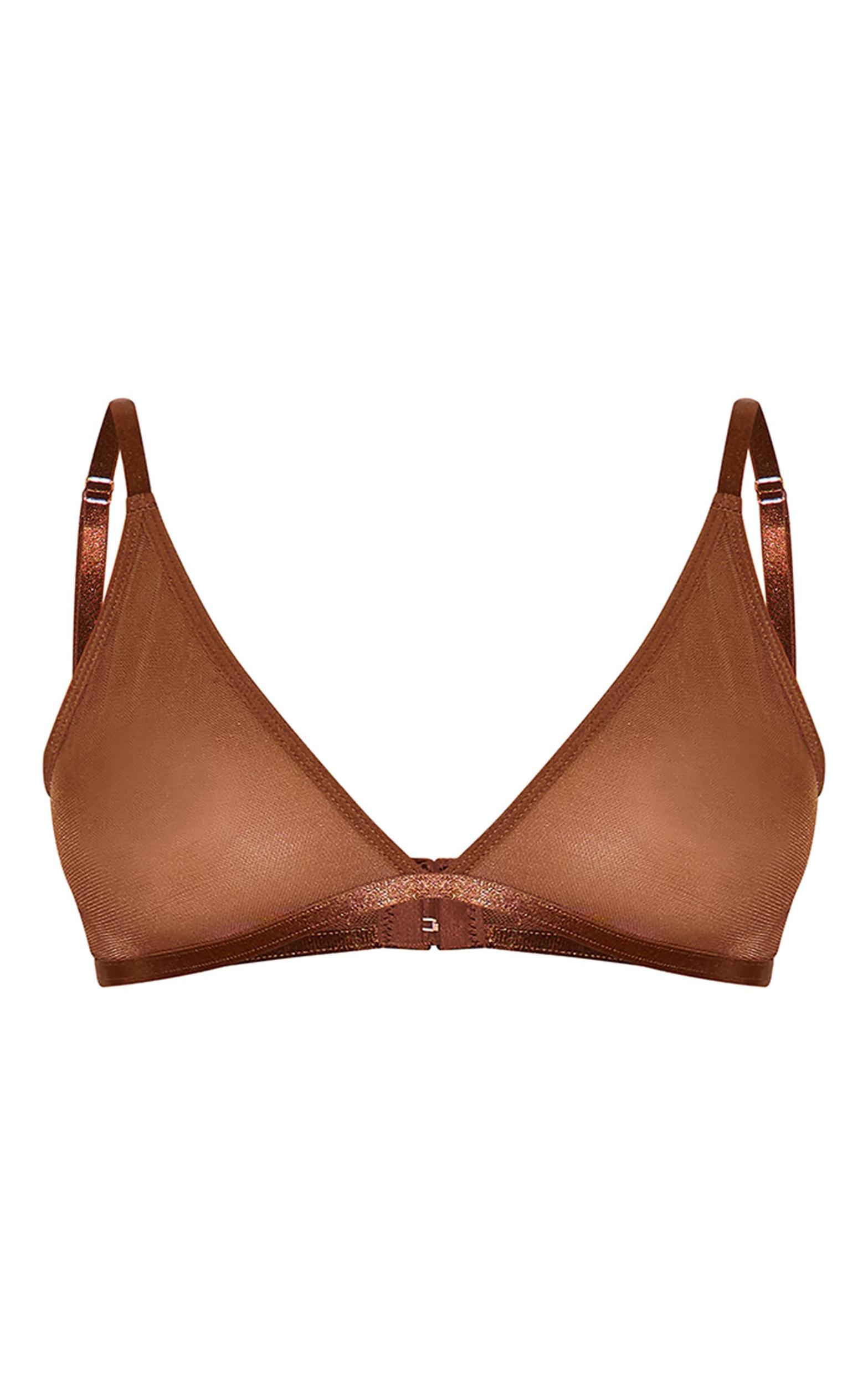 Chocolate Mesh Triangle Bra Product Image
