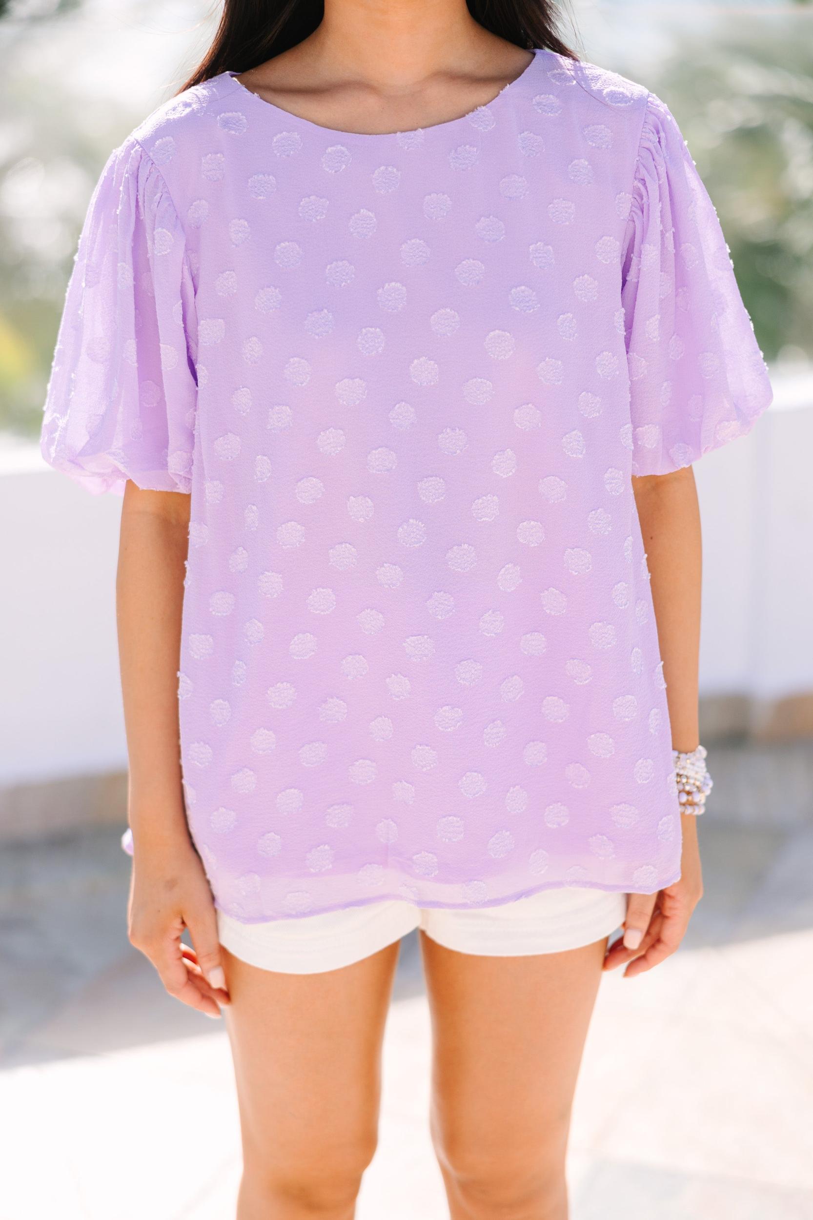 Look At You Shine Lavender Purple Textured Blouse Female Product Image