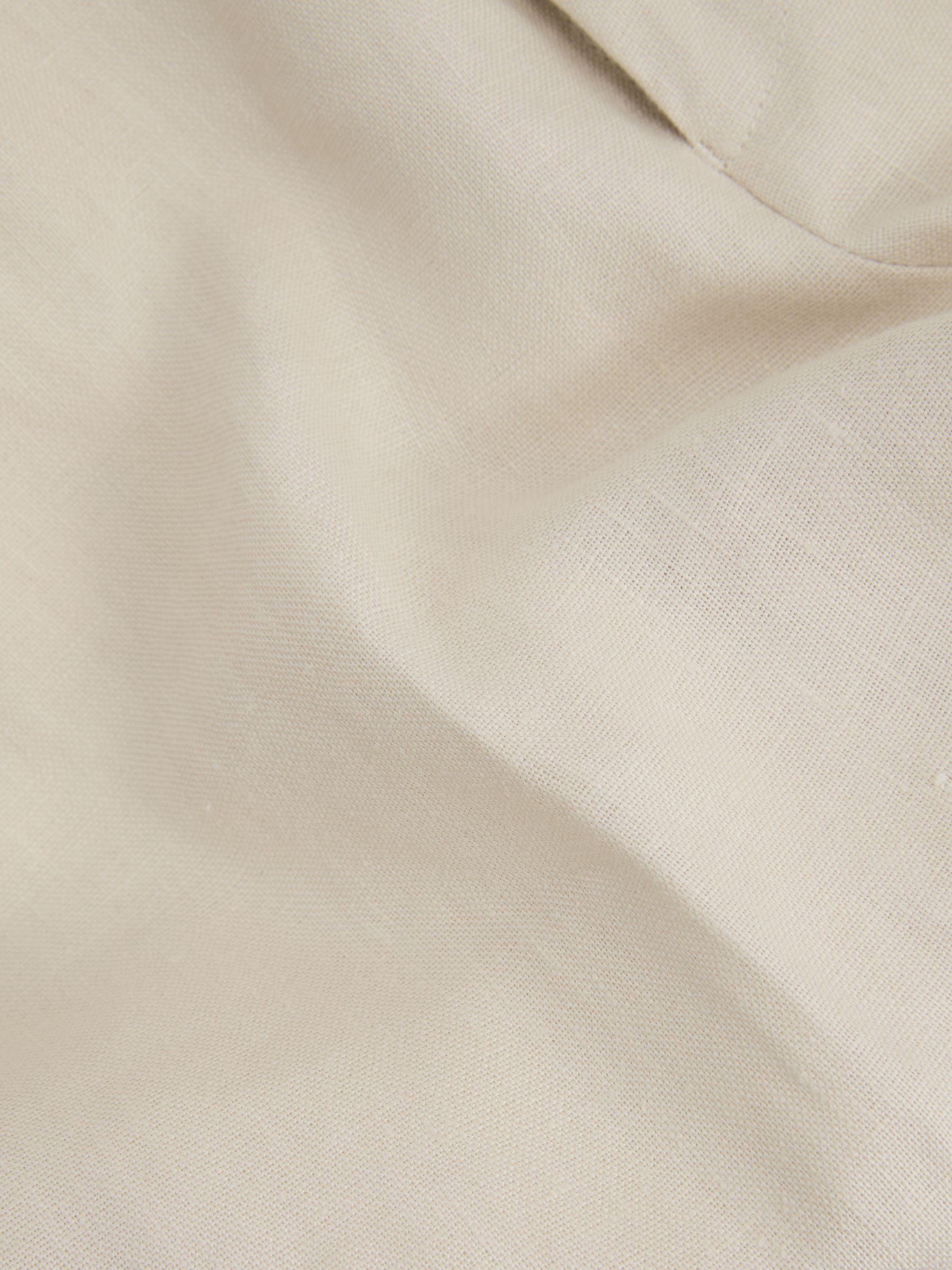 Linen Side Adjuster Trousers in Oatmeal Product Image