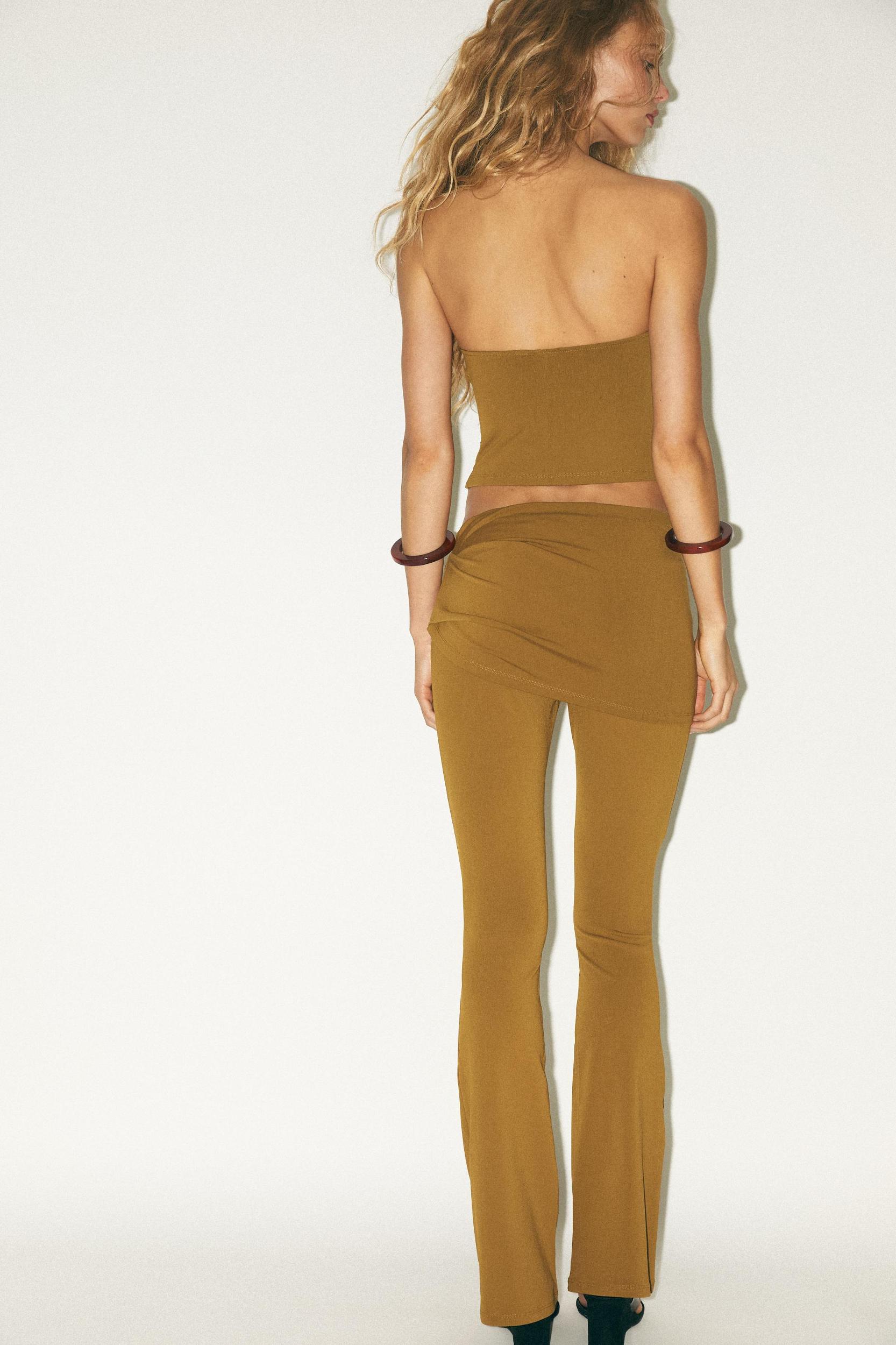 DRAPED WAIST FLARE PANTS Product Image