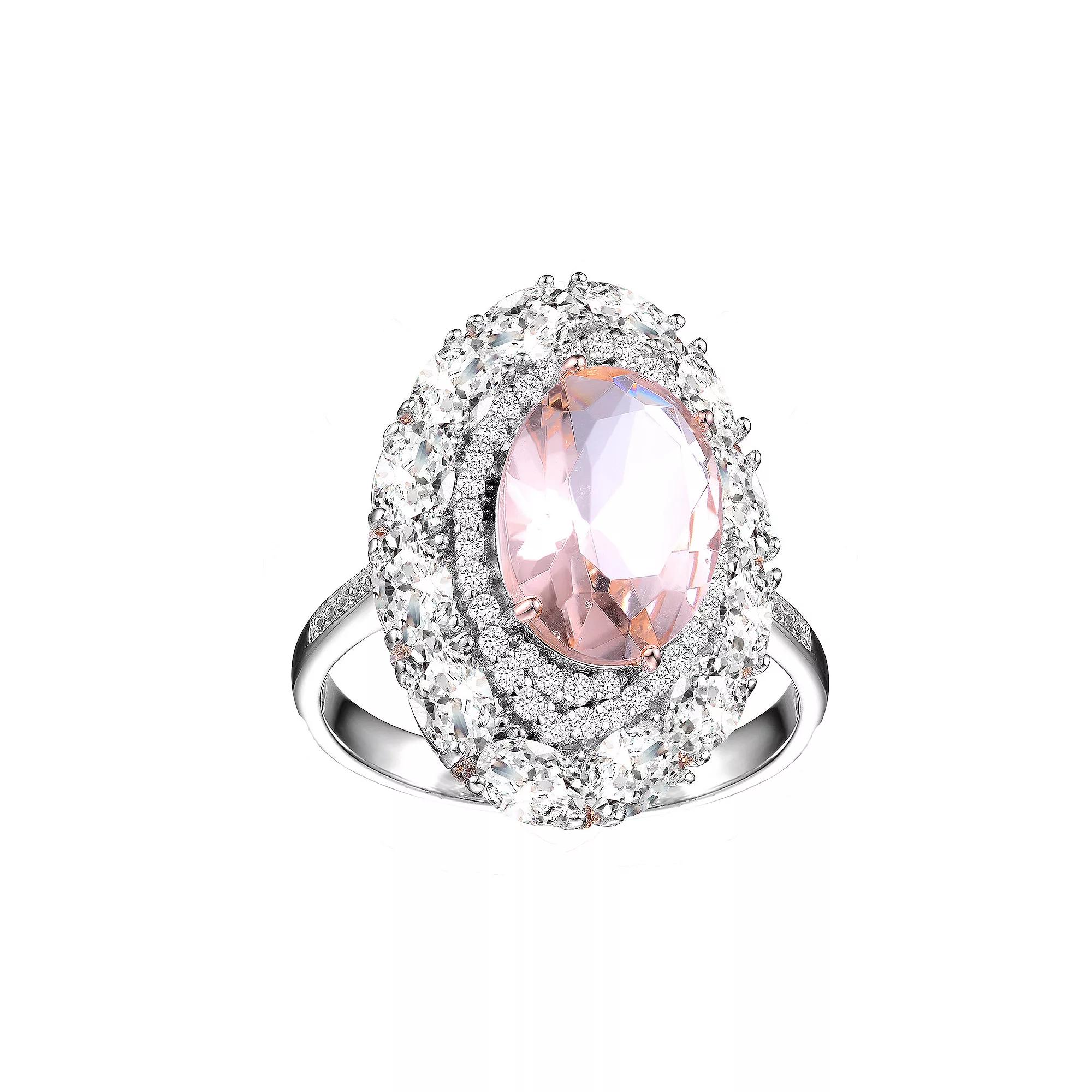 Sterling Silver Cubic Zirconia Halo Ring, Women's,  Product Image