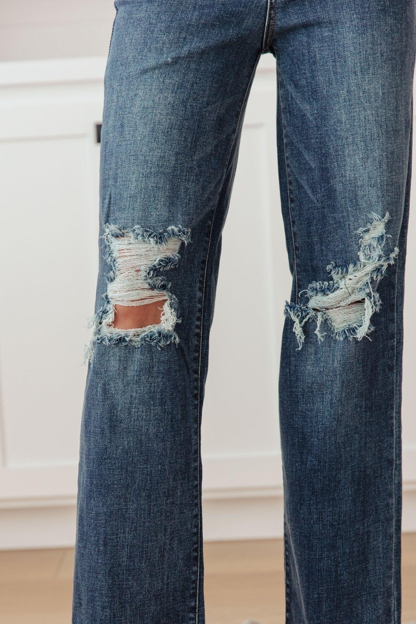 Rose High Rise 90's Straight Jeans in Dark Wash (Online Exclusive) Product Image