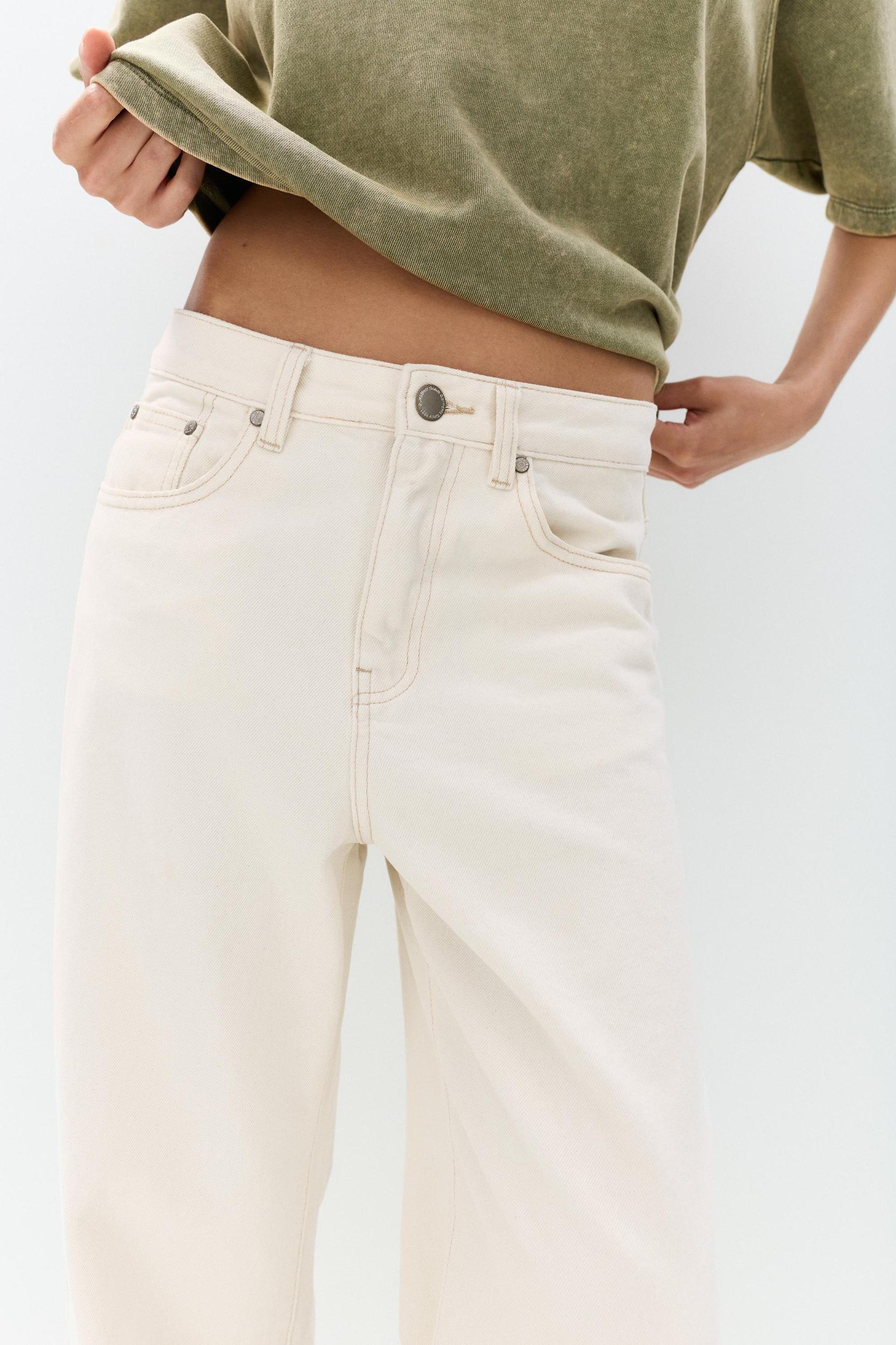 Straight-leg baggy jeans with turn-up hems Product Image