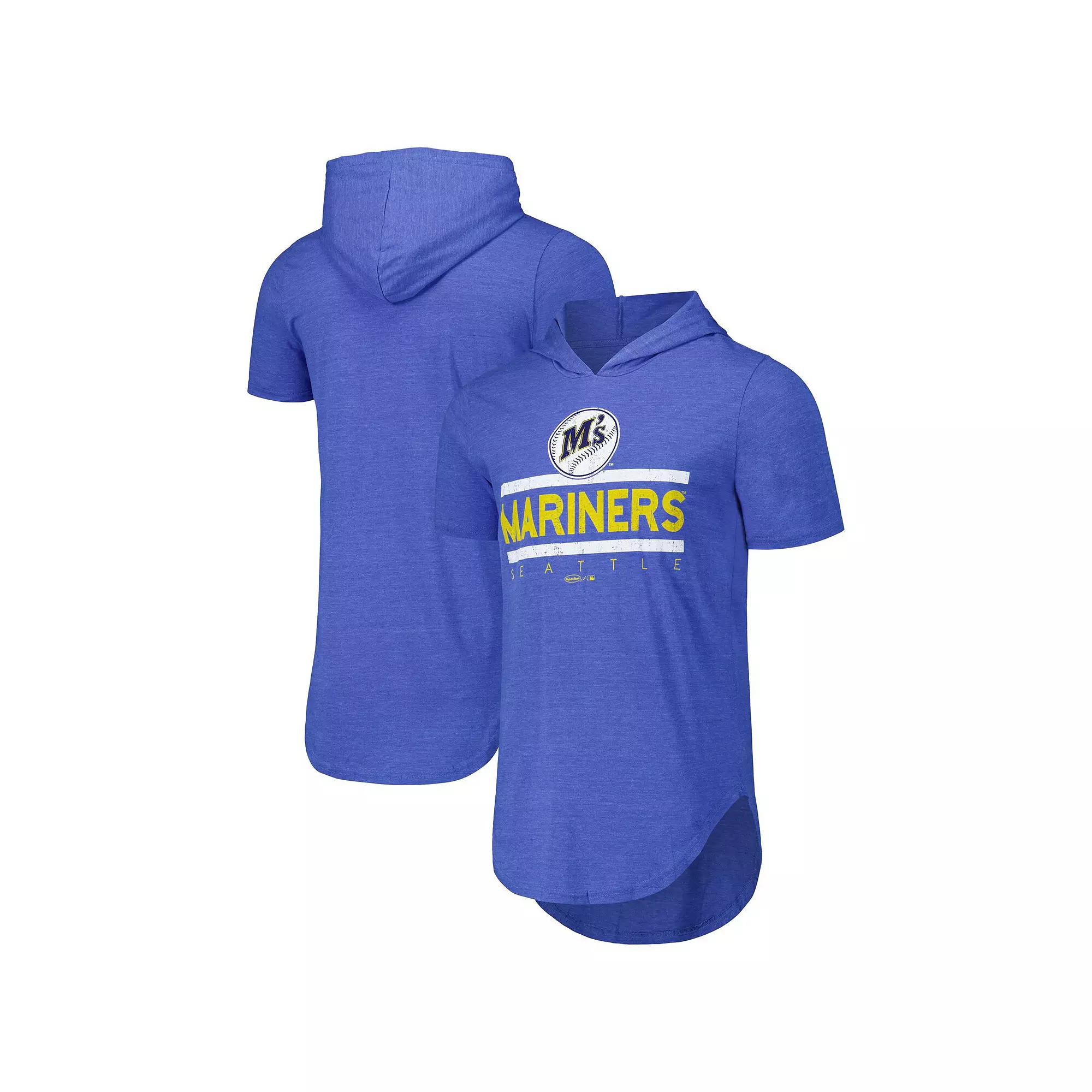 Men's Majestic Threads Royal Seattle Mariners Tri-Blend Hoodie T-Shirt,  Product Image
