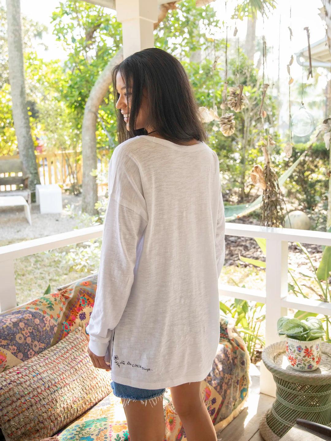 Oversized Cotton Doodle Tee - Ash Product Image