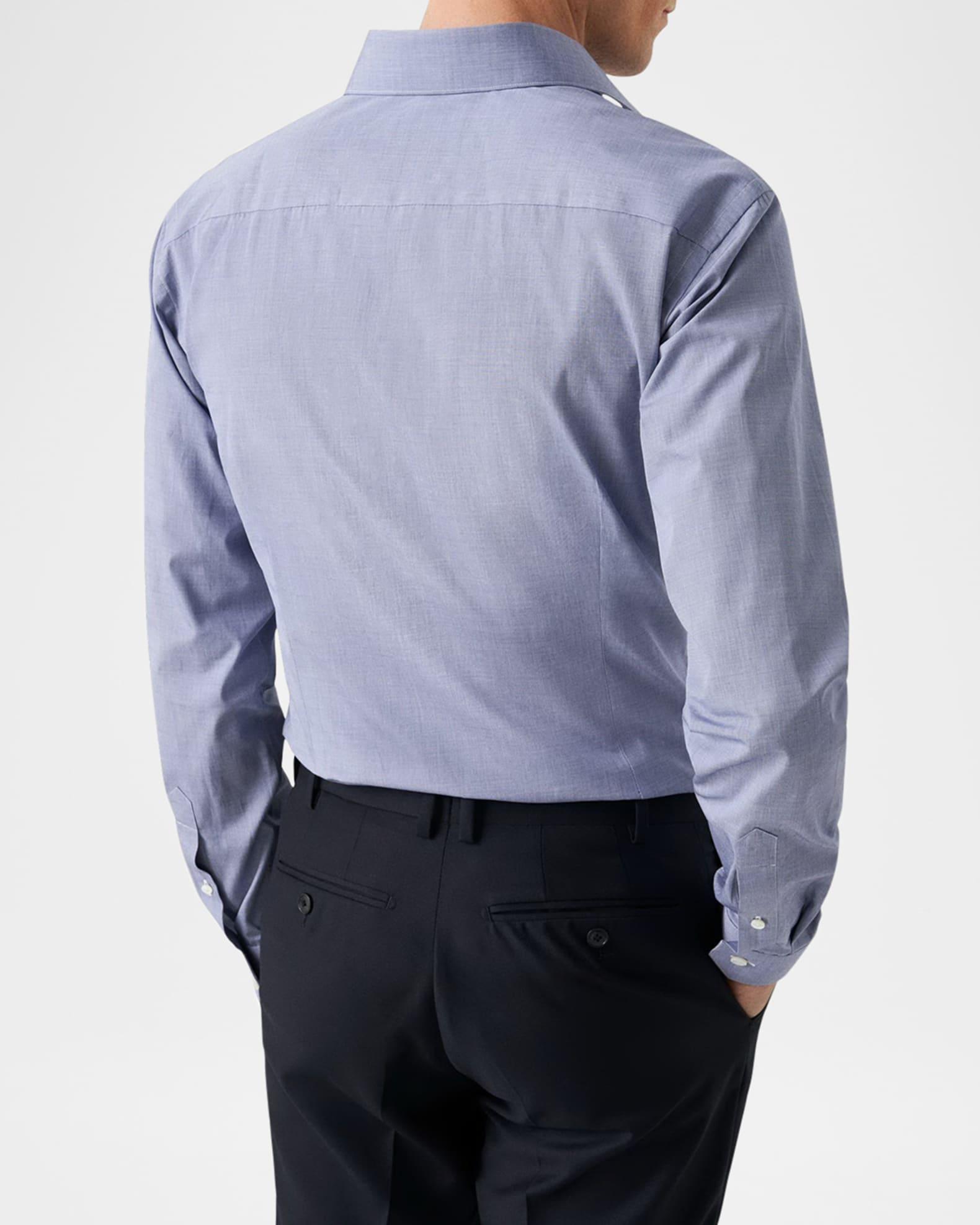 Men's Elevated Chambray Poplin Contemporary-Fit Dress Shirt Product Image