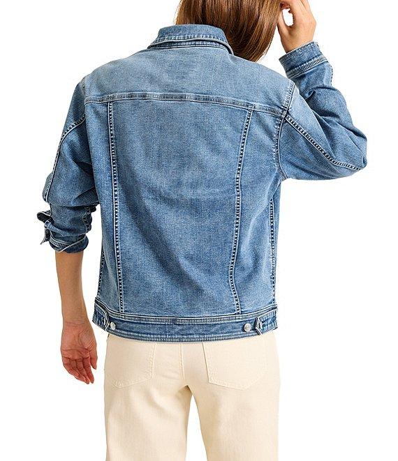 Tommy Bahama Indigo Relaxed Fit Point Collar Long Sleeve Flap Pocket Jean Jacket Product Image