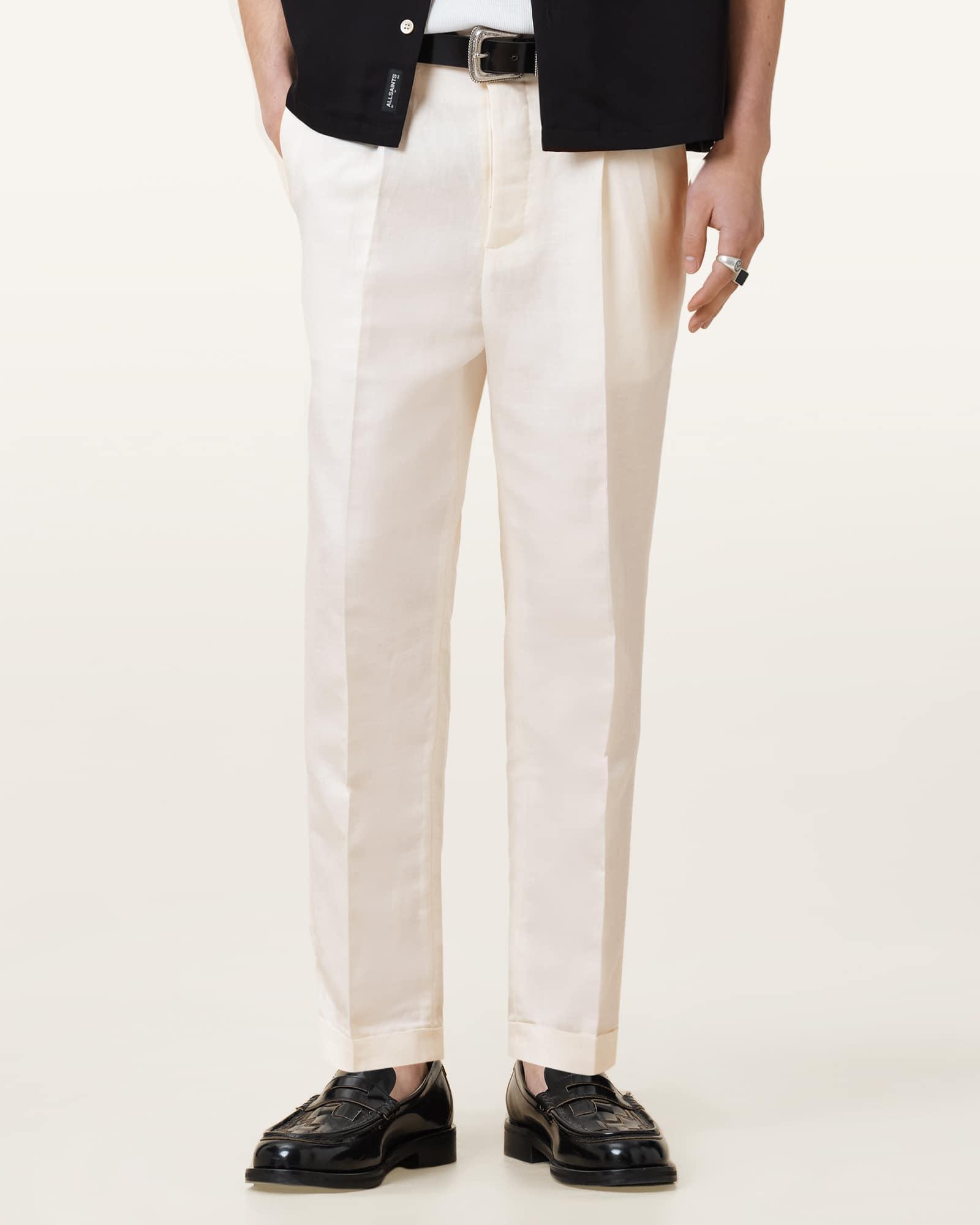 Cross Tallis Linen Blend Slim Pants WHEATGRASS TAUPE | ALLSAINTS US Product Image