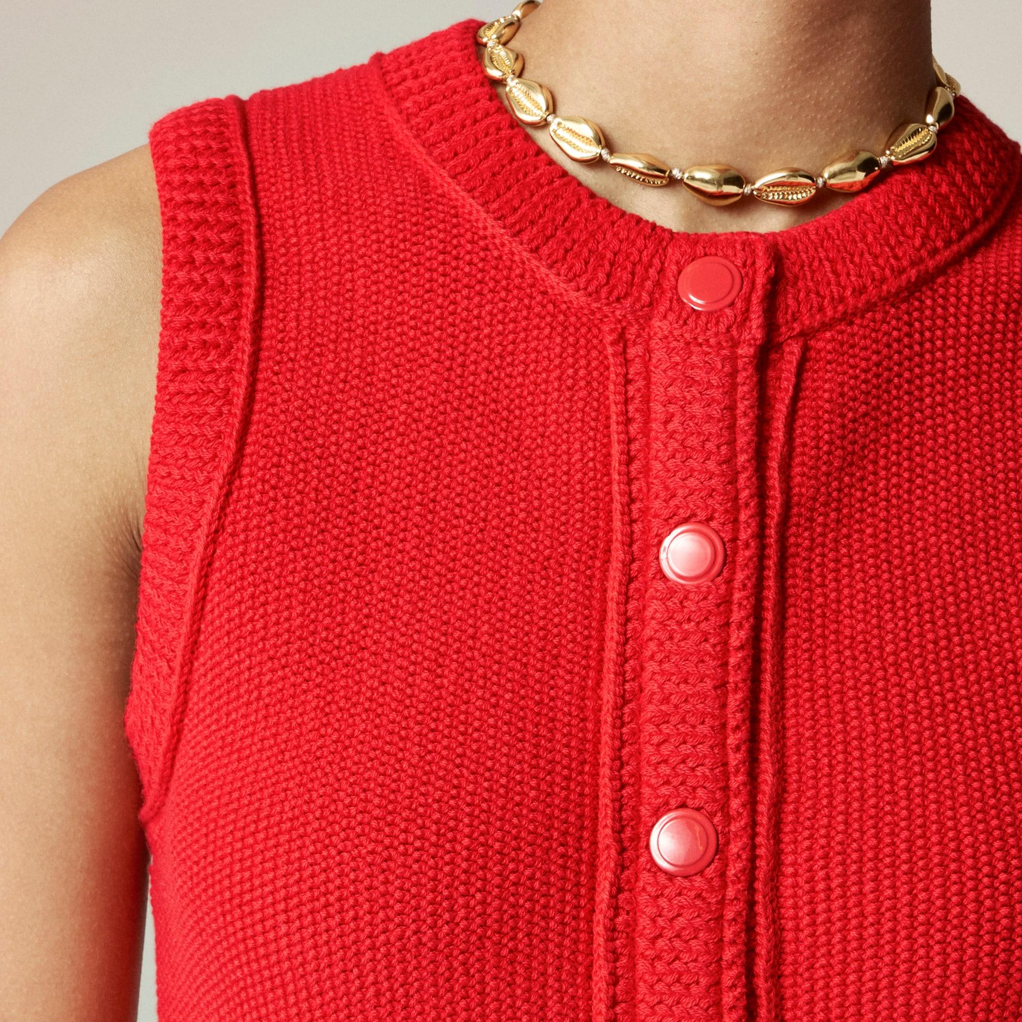 Cropped button-up sweater shell Product Image