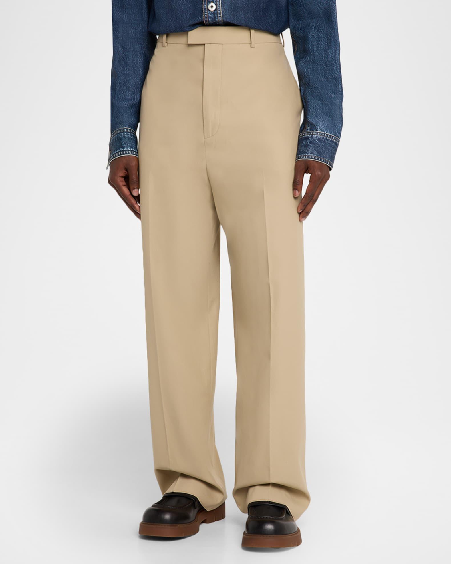 Men's Cotton Twill Straight-Leg Trousers Product Image