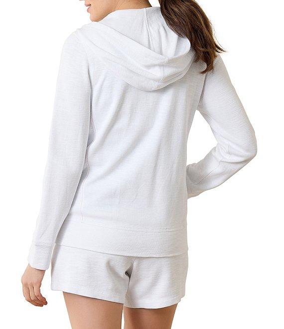 Tommy Bahama Tobago Bay Full Zip Slub Rib Knit Long Sleeve Hooded Jacket Product Image