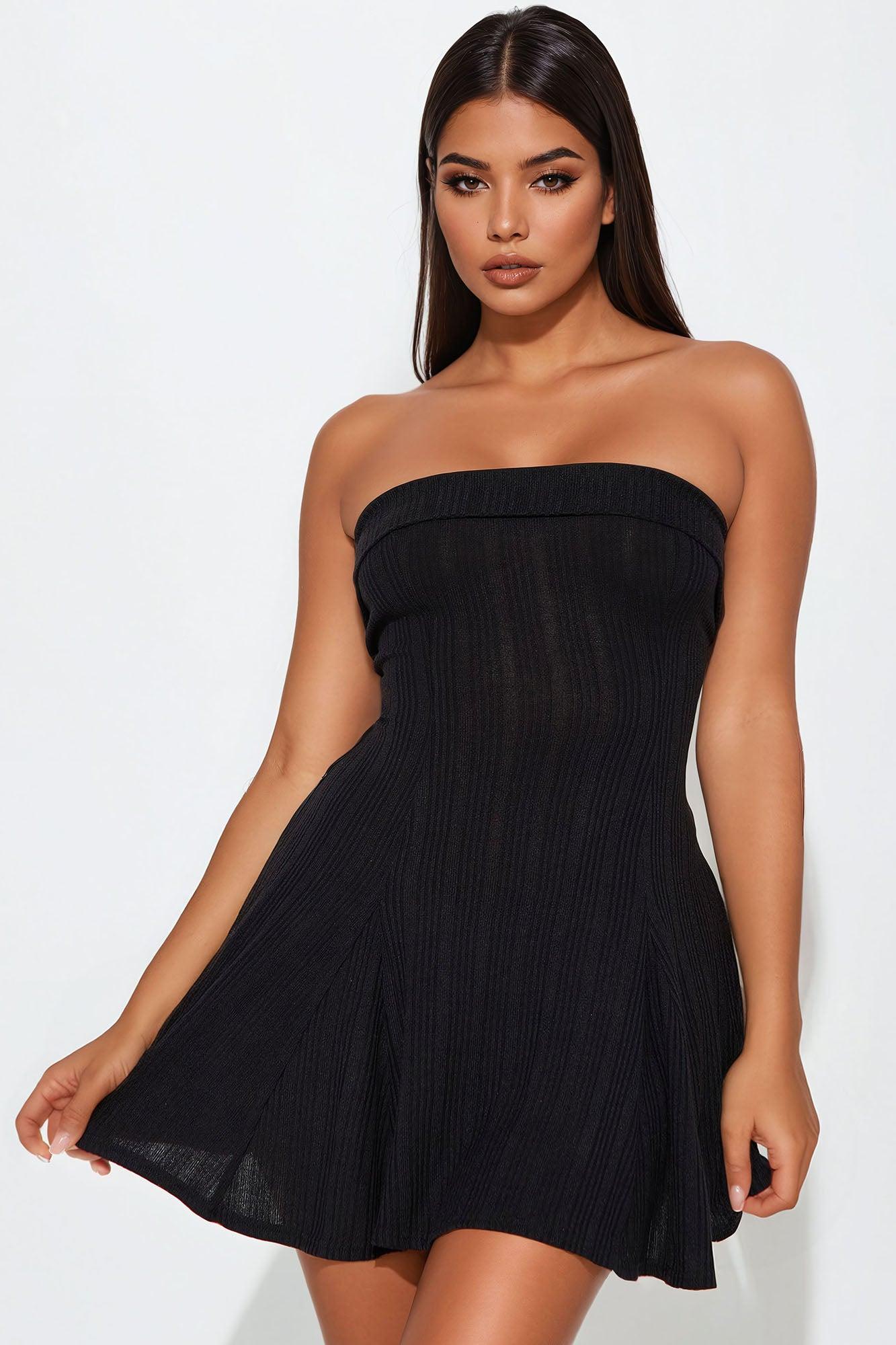 Josephine 2 Piece Mini Dress Set - Black Product Image