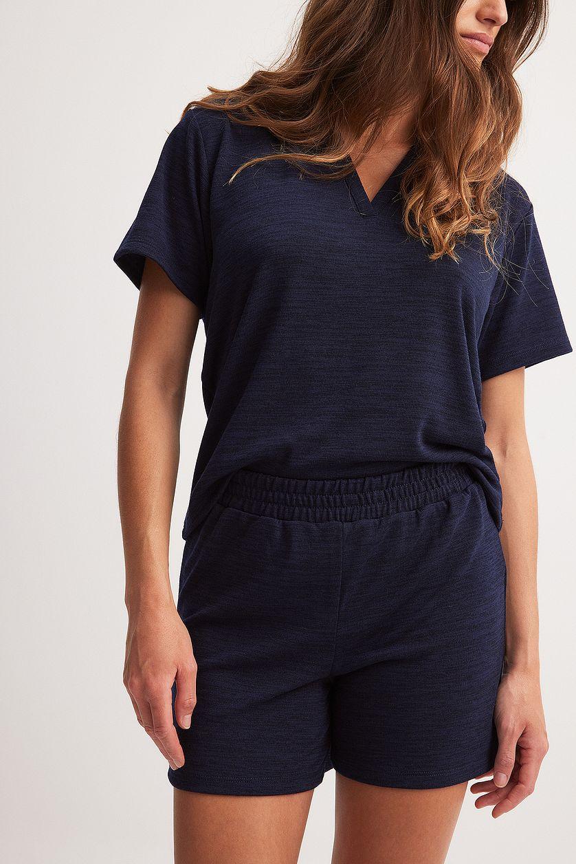 Jersey Elastic Waist Shorts Navy Product Image