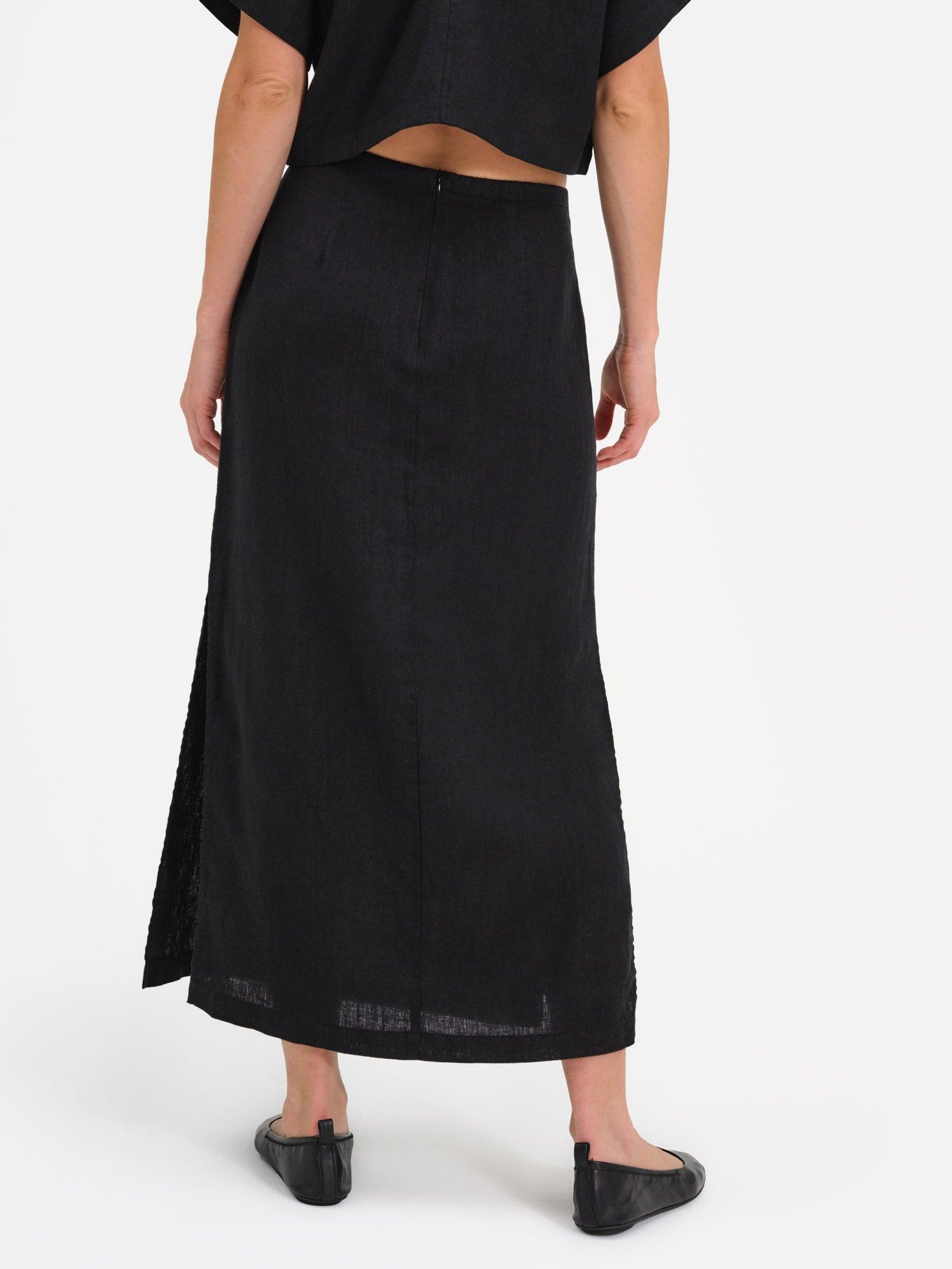 Organic Linen Midi Skirt Female Product Image