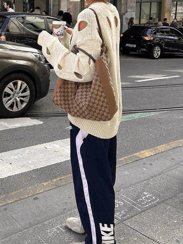 Cutout Long Sleeve Knit Top Product Image