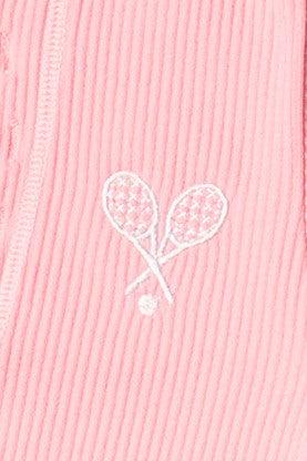 Embroidered Patch Sporty Notch Neck Seamless Tee Product Image