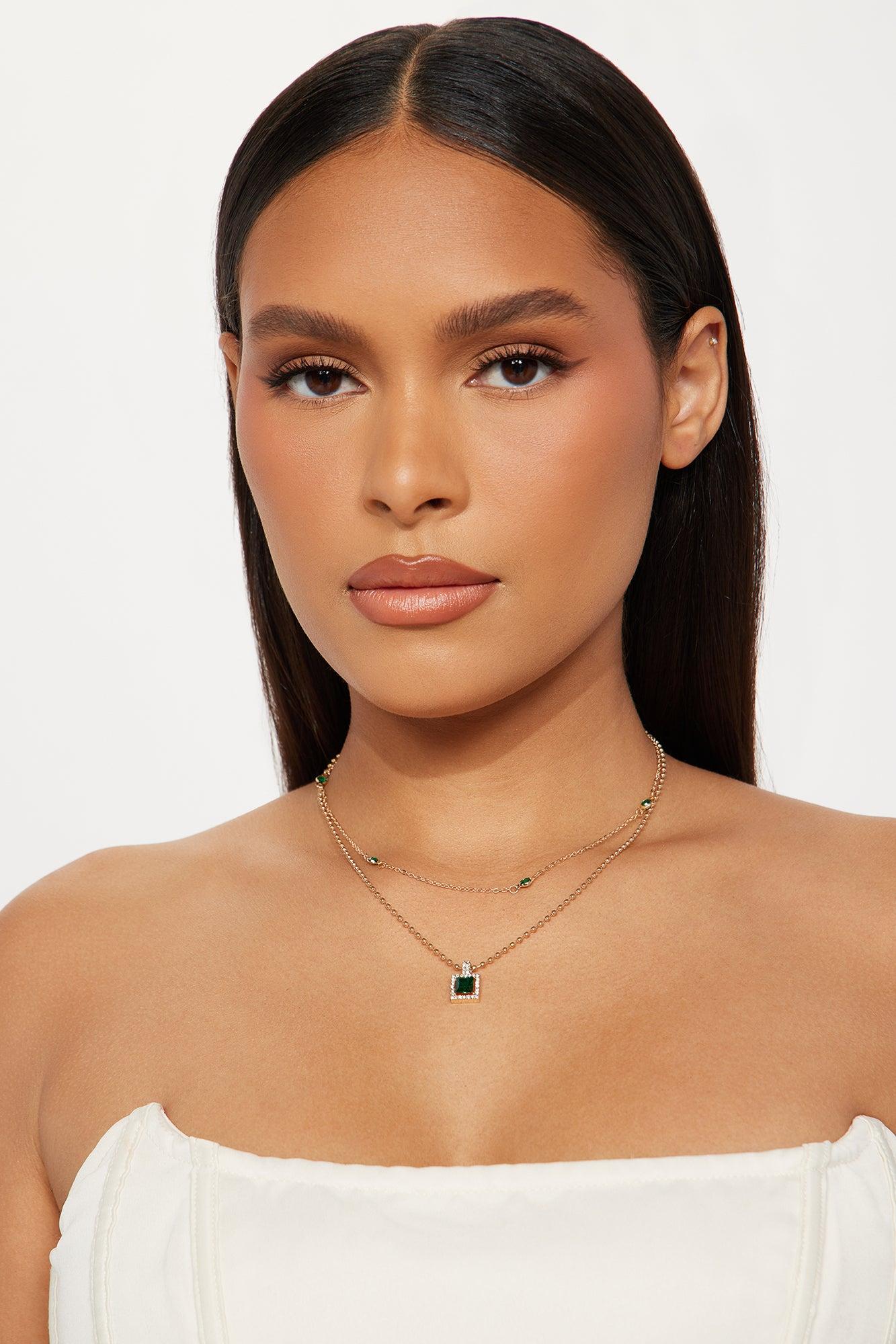 Ashanti Necklace - Gold/Green Product Image