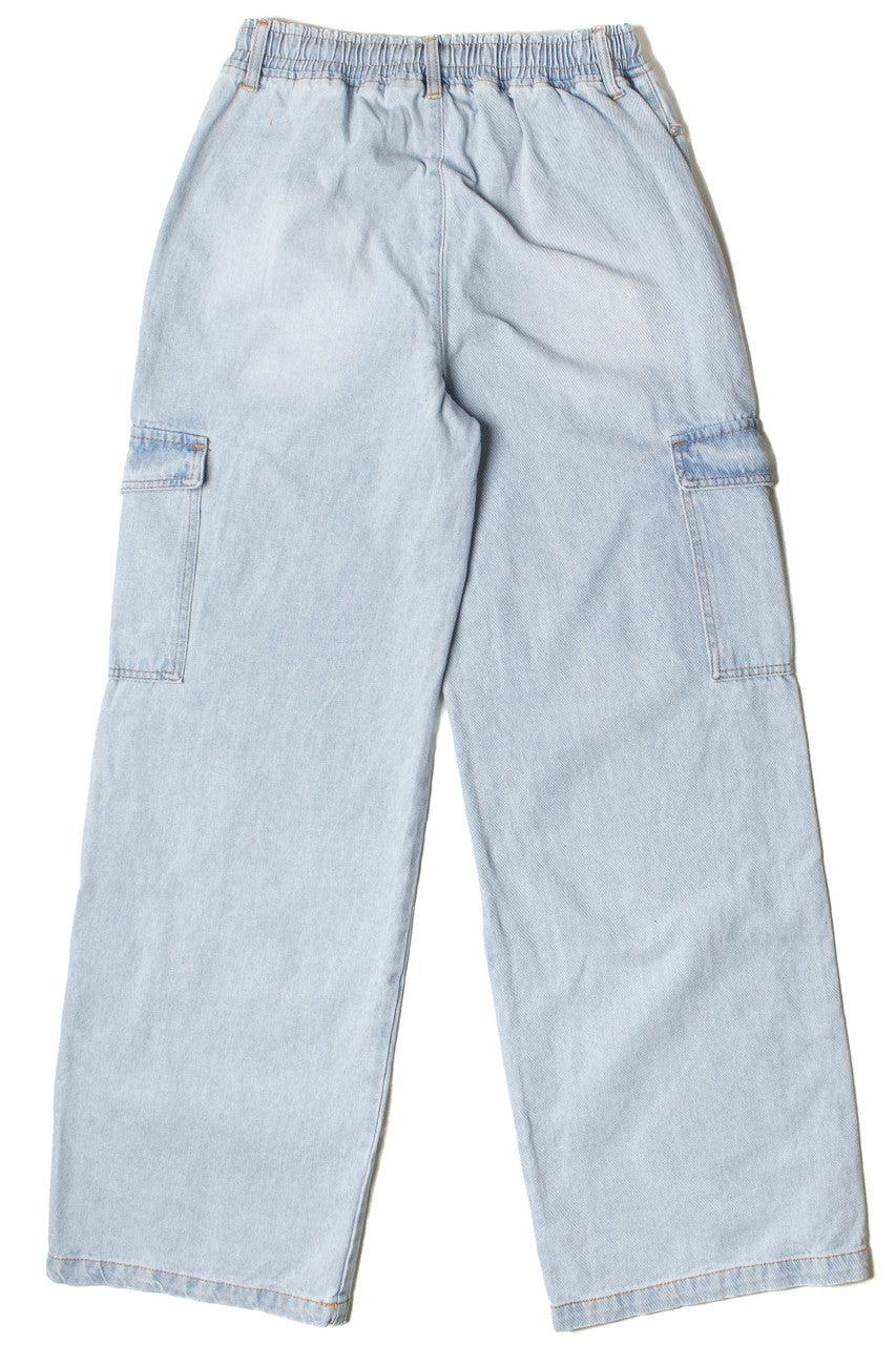 Wide Leg Pull On Cargo Jeans Product Image