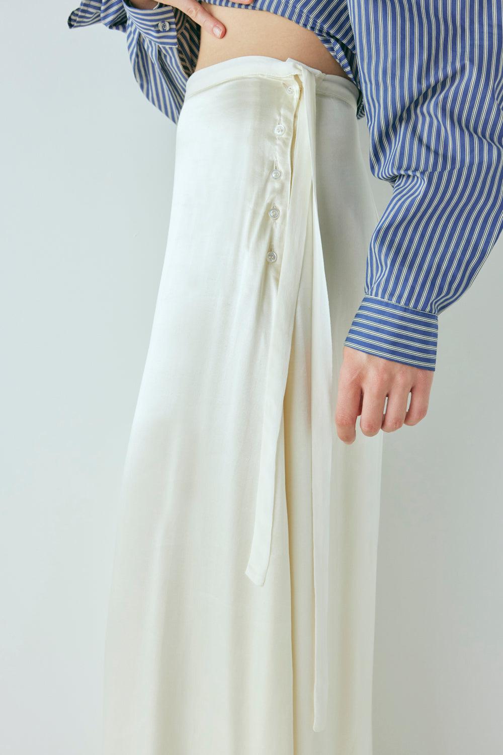 Luel Satin Maxi Skirt Cream Product Image