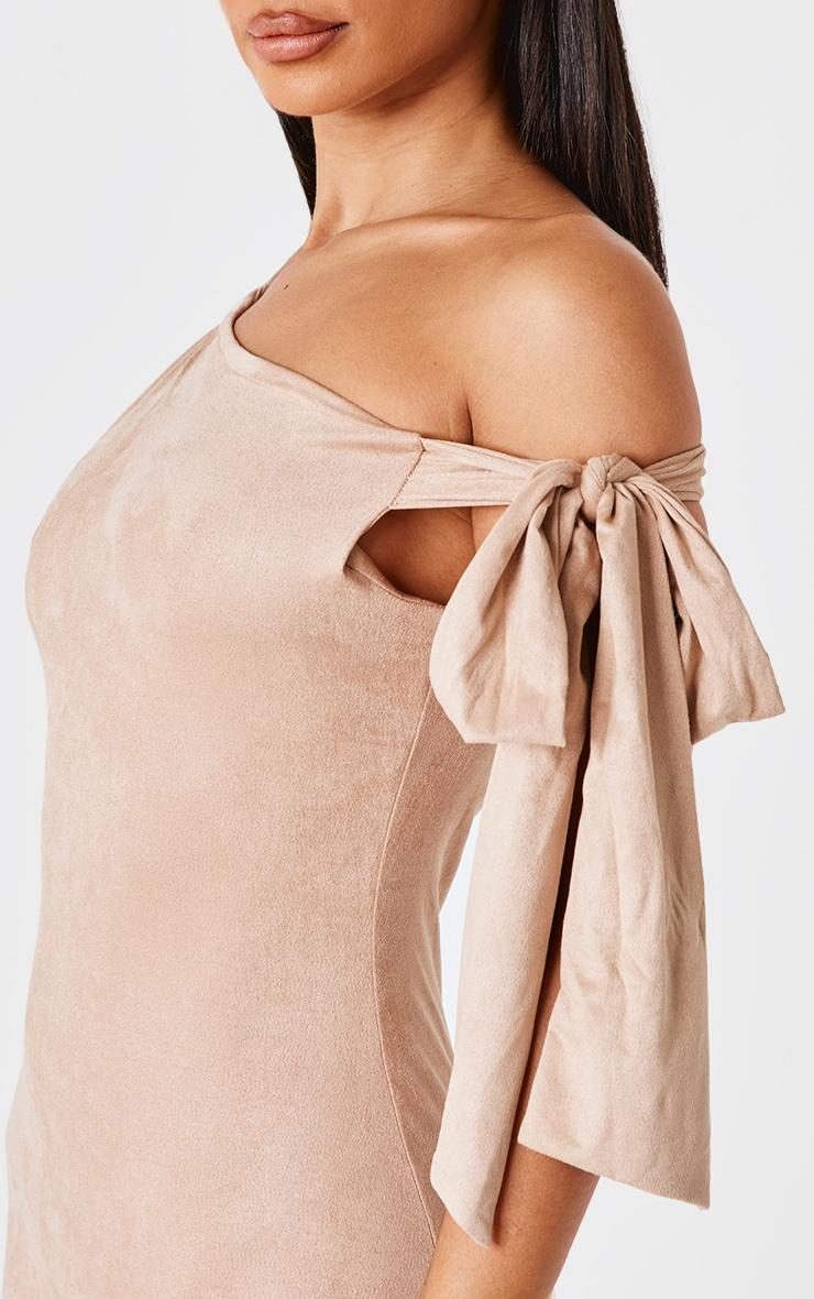 Petite Stone Faux Suede Tie Detail Mini Dress Product Image