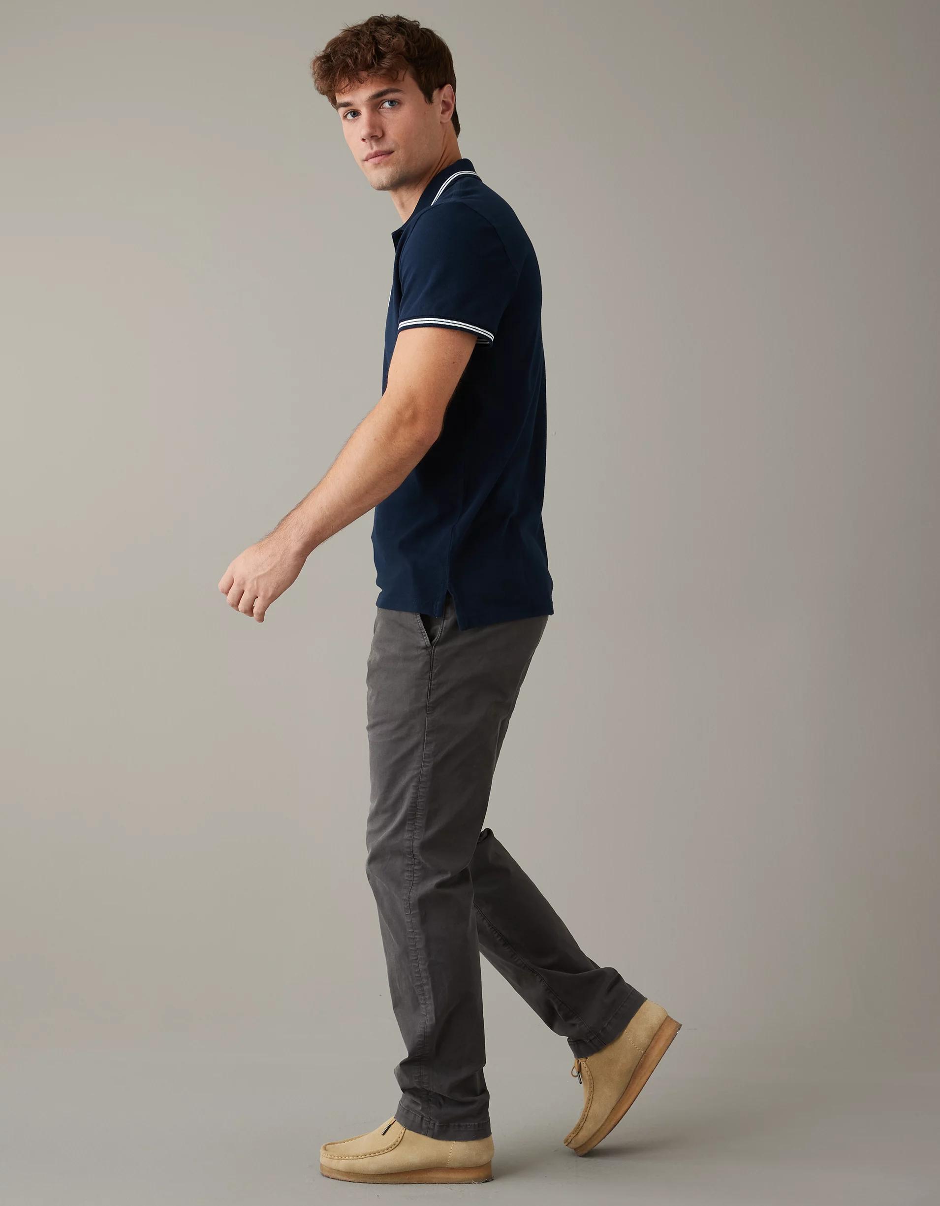 AE Flex Athletic Straight Lived-In Khaki Pant Product Image