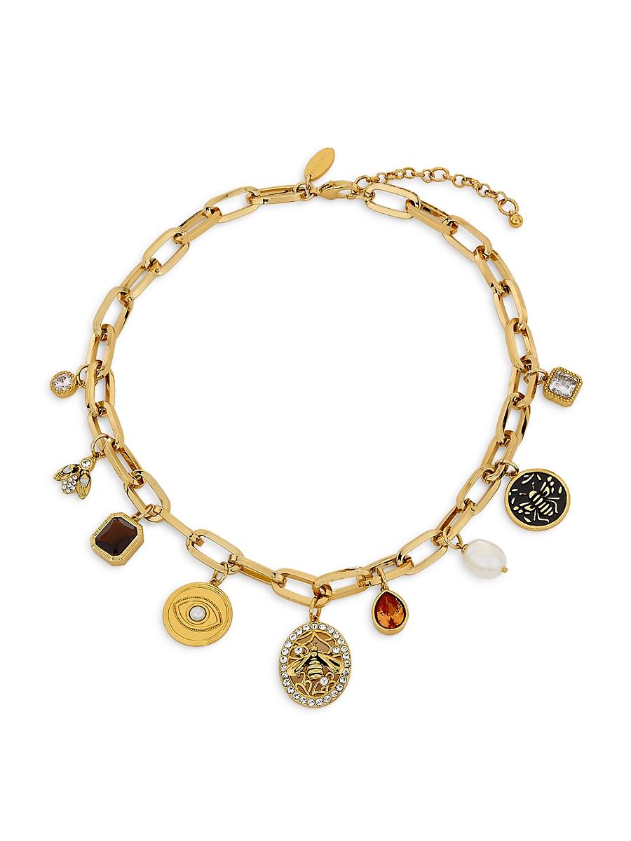 Womens Charm Bellamy Goldtone, Freshwater Pearl & Cubic Zirconia Necklace Product Image