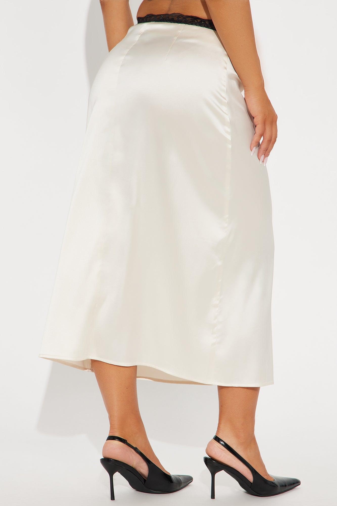 Ananya Satin Midi Skirt - Champagne Product Image