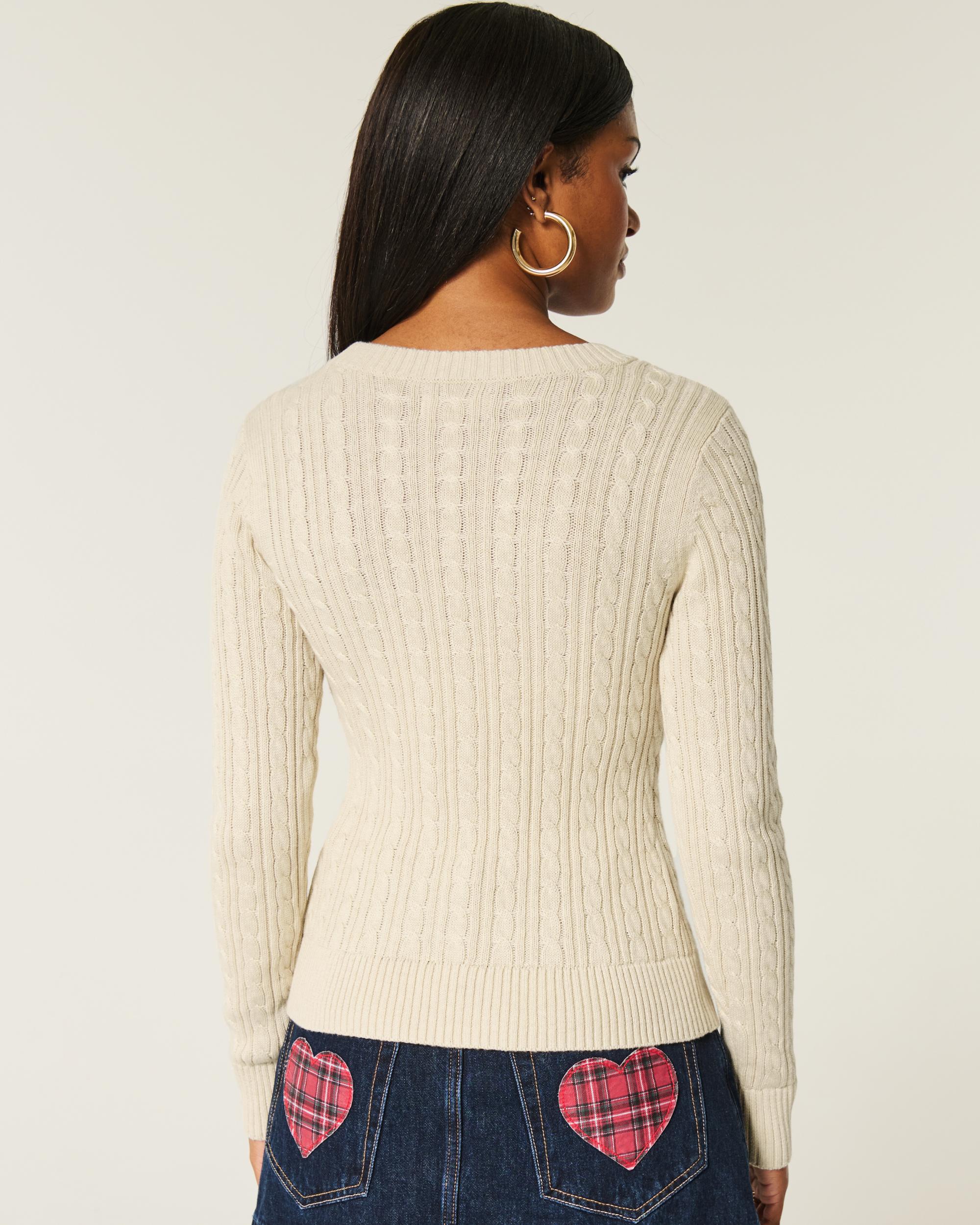 Cable-Knit Crew Sweater Product Image