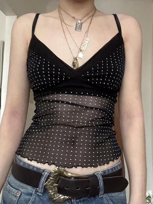 Polka Dot Sexy Backless Cami Top Product Image