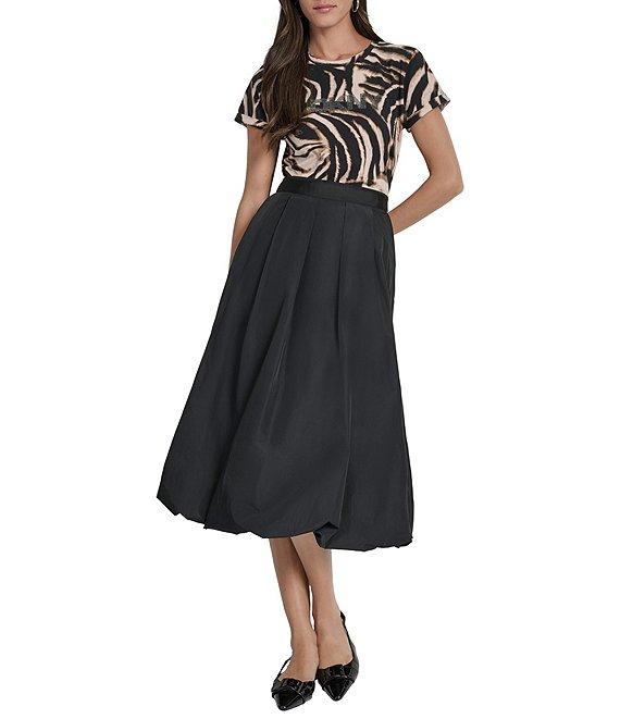 DKNY by Donna Karan Taffeta Bubble Midi Skirt Product Image