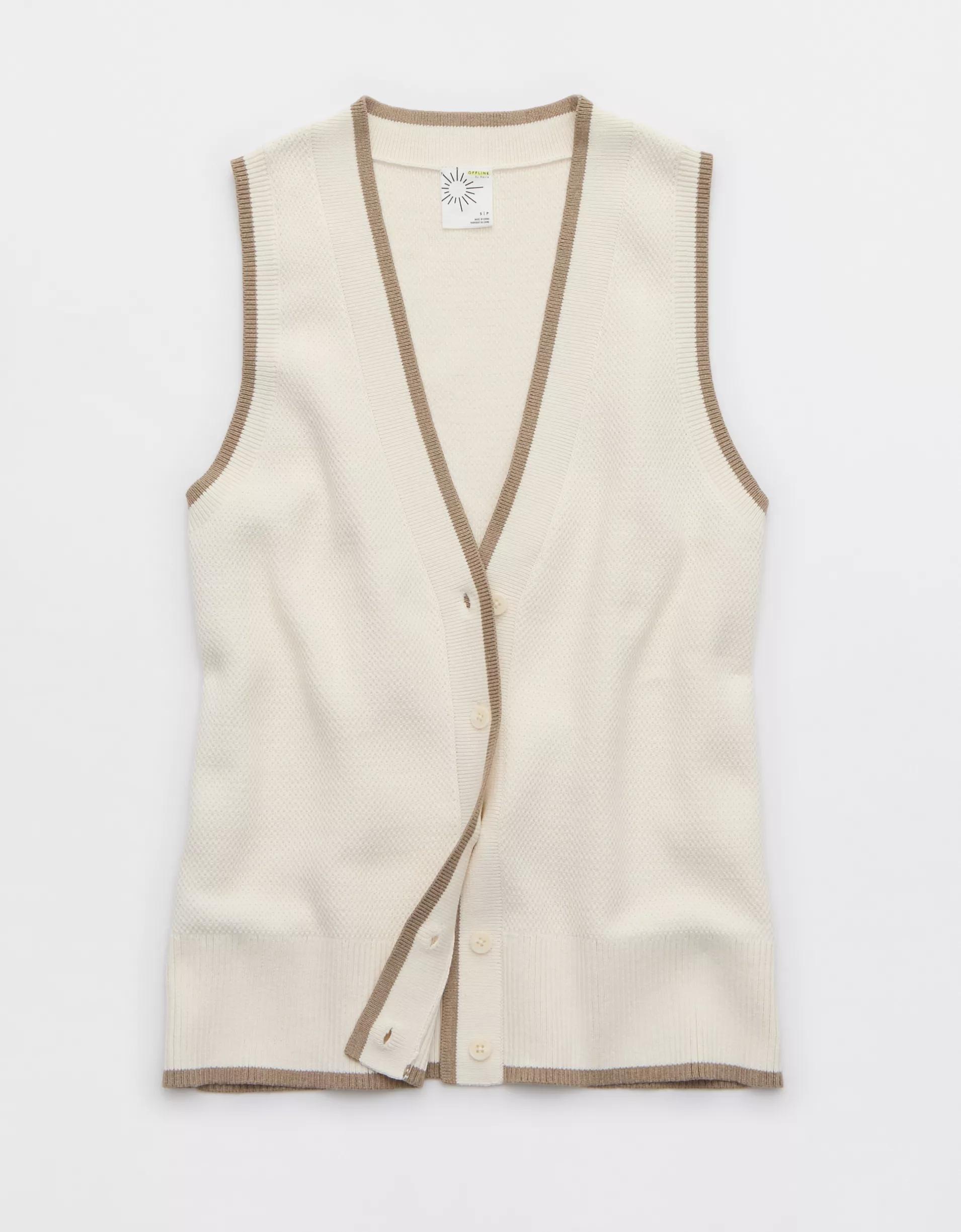 OFFLINE By Aerie Tennis Sweater Vest Cardigan Product Image