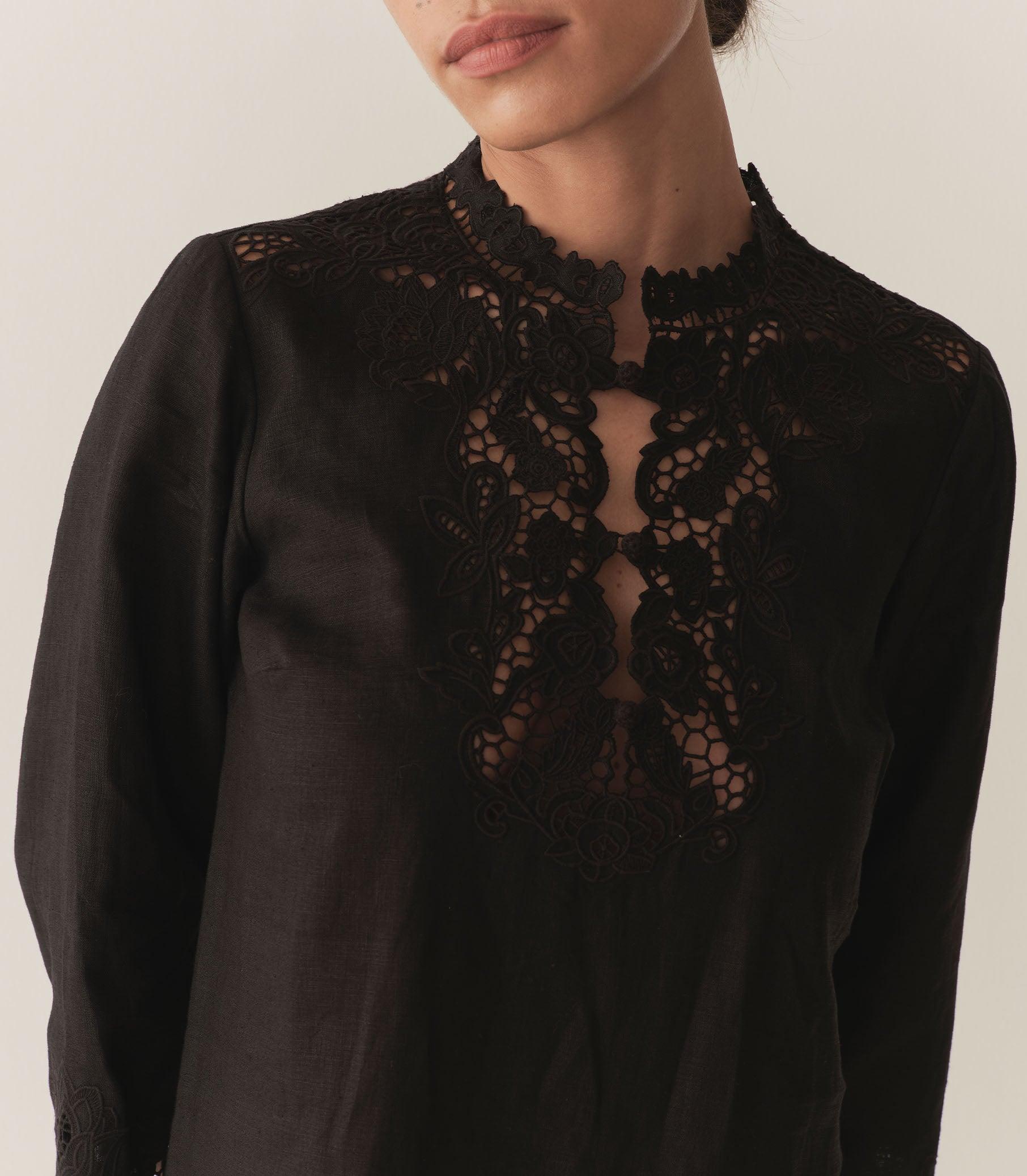 ROSELIE TUNIC -- BLACK Product Image