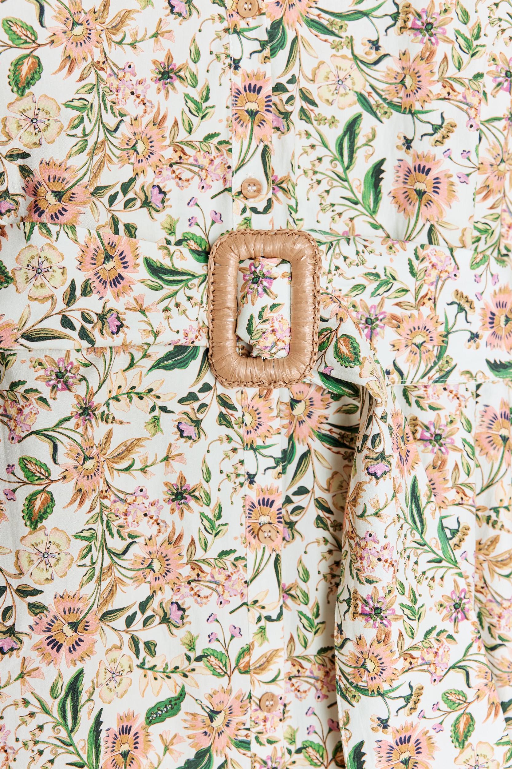 PRINTED MIDI POPLIN DRESS Product Image