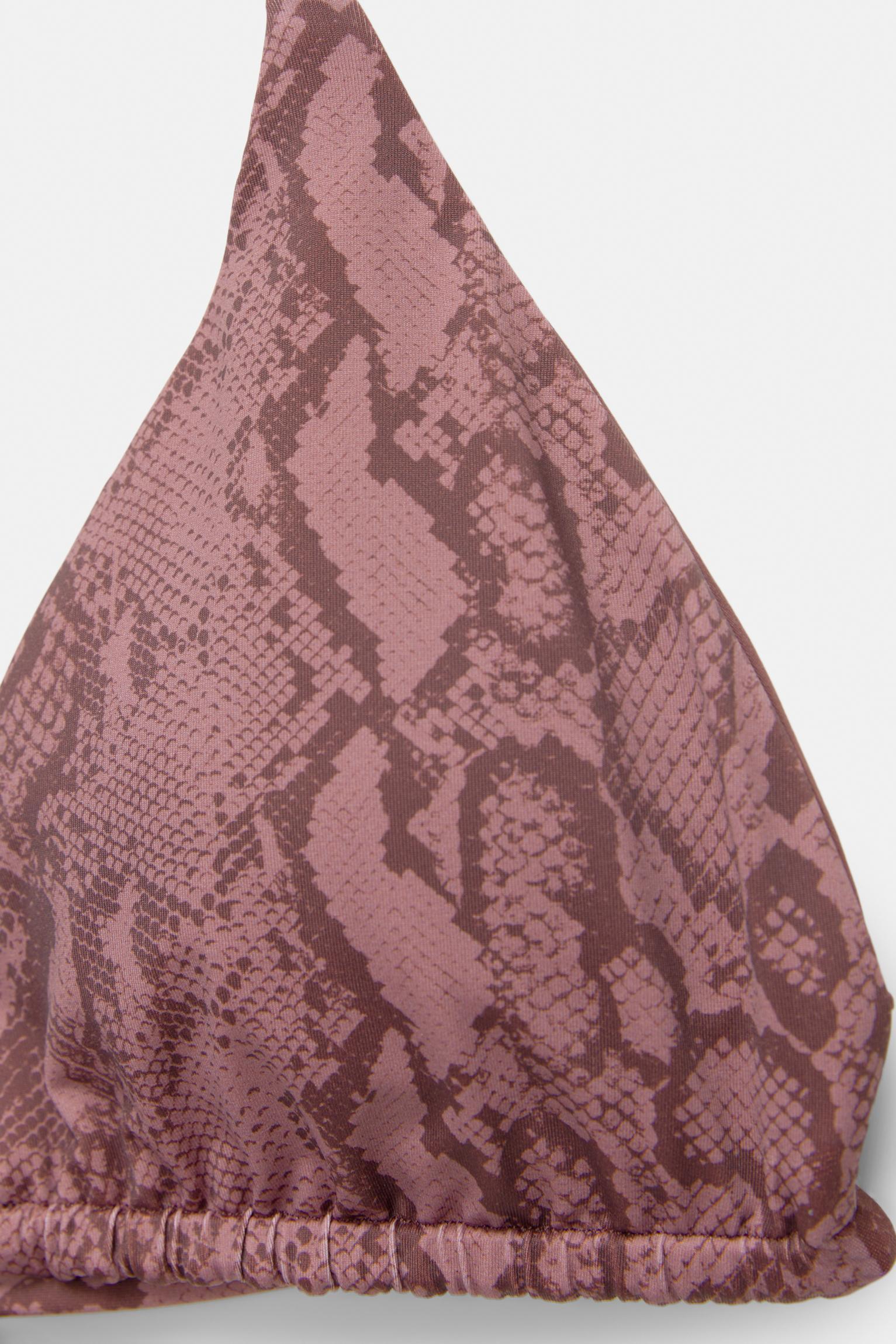 Snakeskin print triangle bikini top Product Image