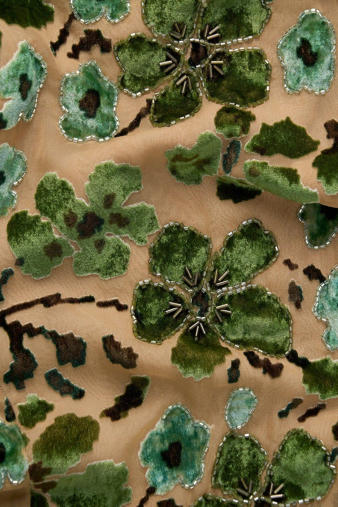 AVOLA BEADED PANT | MOSS FLORAL TAPESTRY Product Image