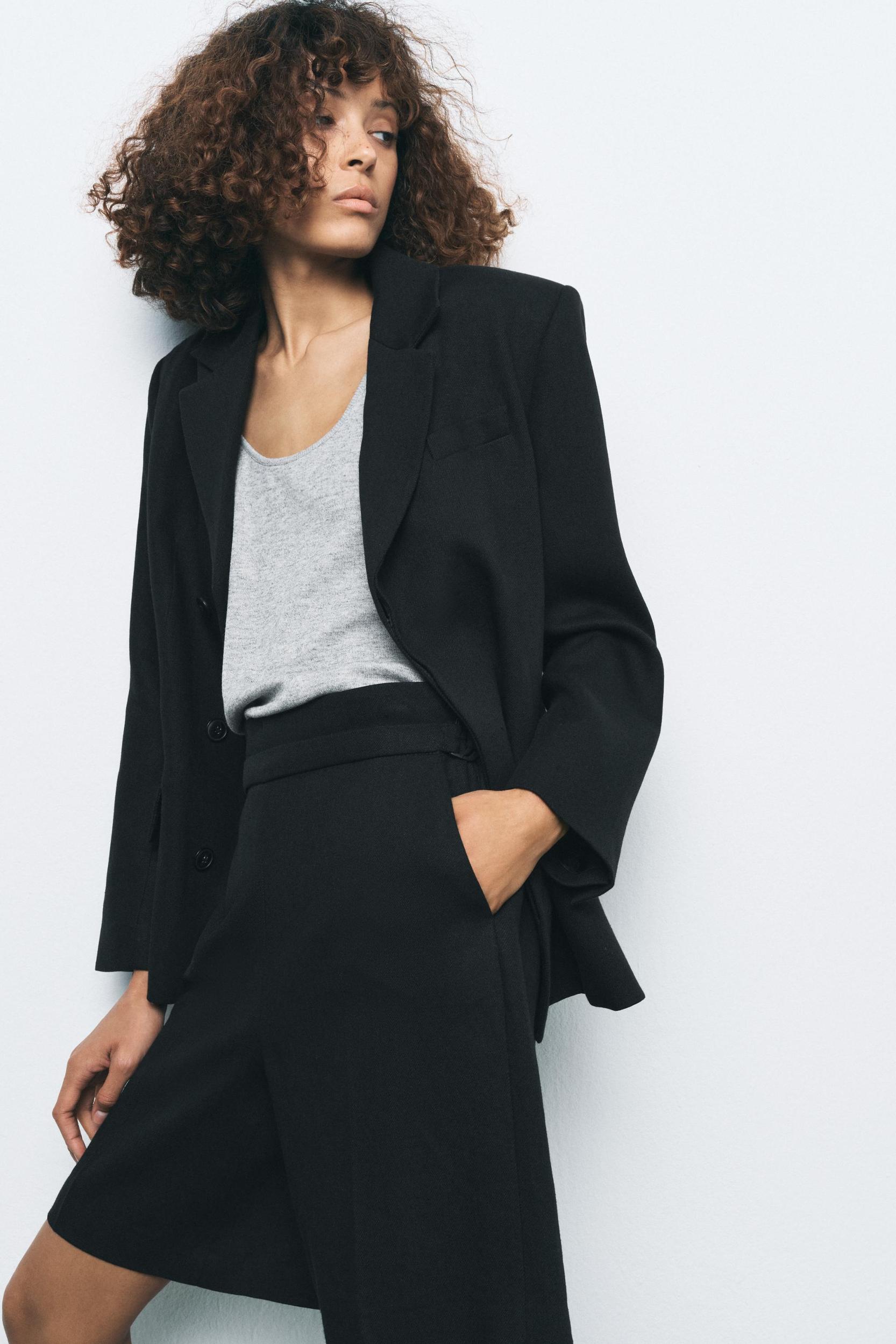 LINEN BLEND SHORTS ZW COLLECTION Product Image