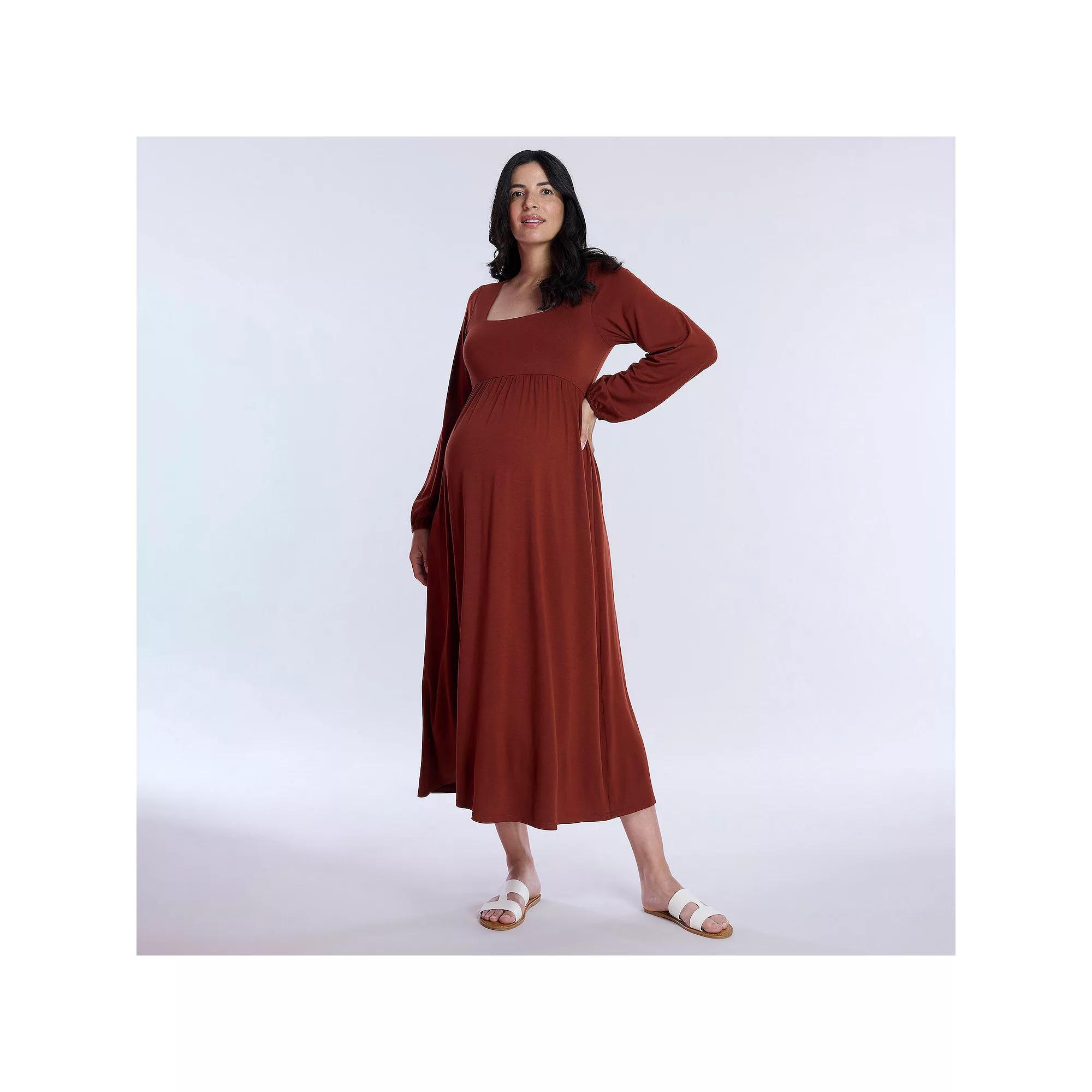 Maternity Motherhood® Empire Waist Maxi Dress, Women's, Size: XS-MAT, Vintage Blue Product Image