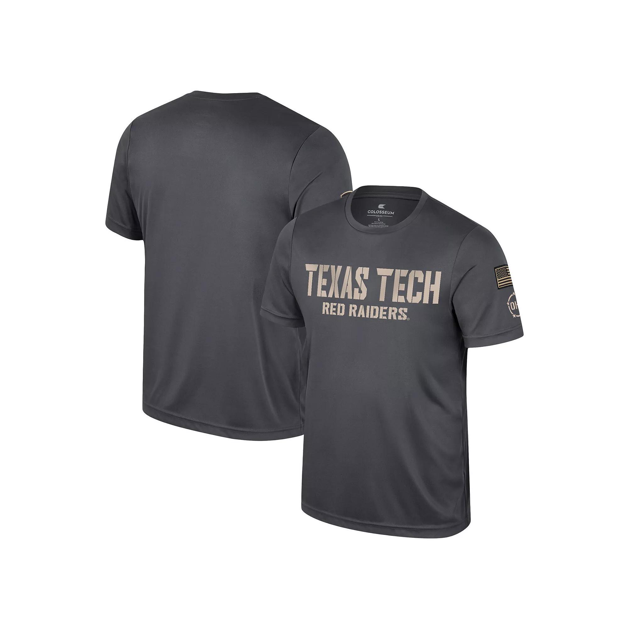 Men's Colosseum Charcoal Texas Tech Red Raiders OHT Military Appreciation T-Shirt,  Product Image