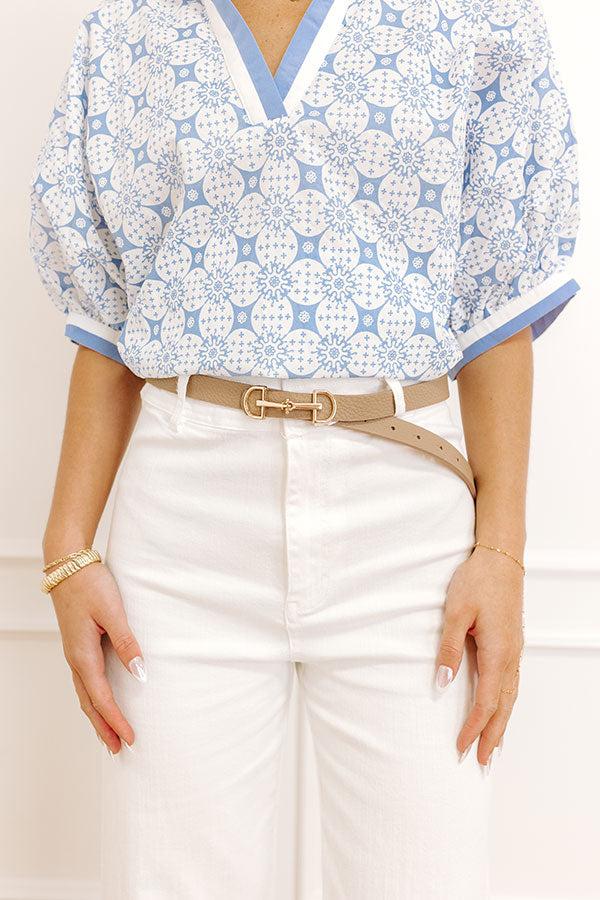 Casual Moment Faux Leather Belt in Warm Taupe Product Image