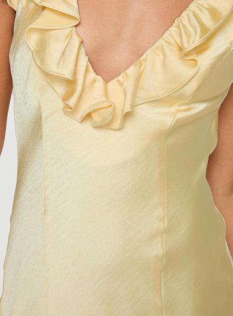 Butacup Frill Mini Dress Yellow Product Image
