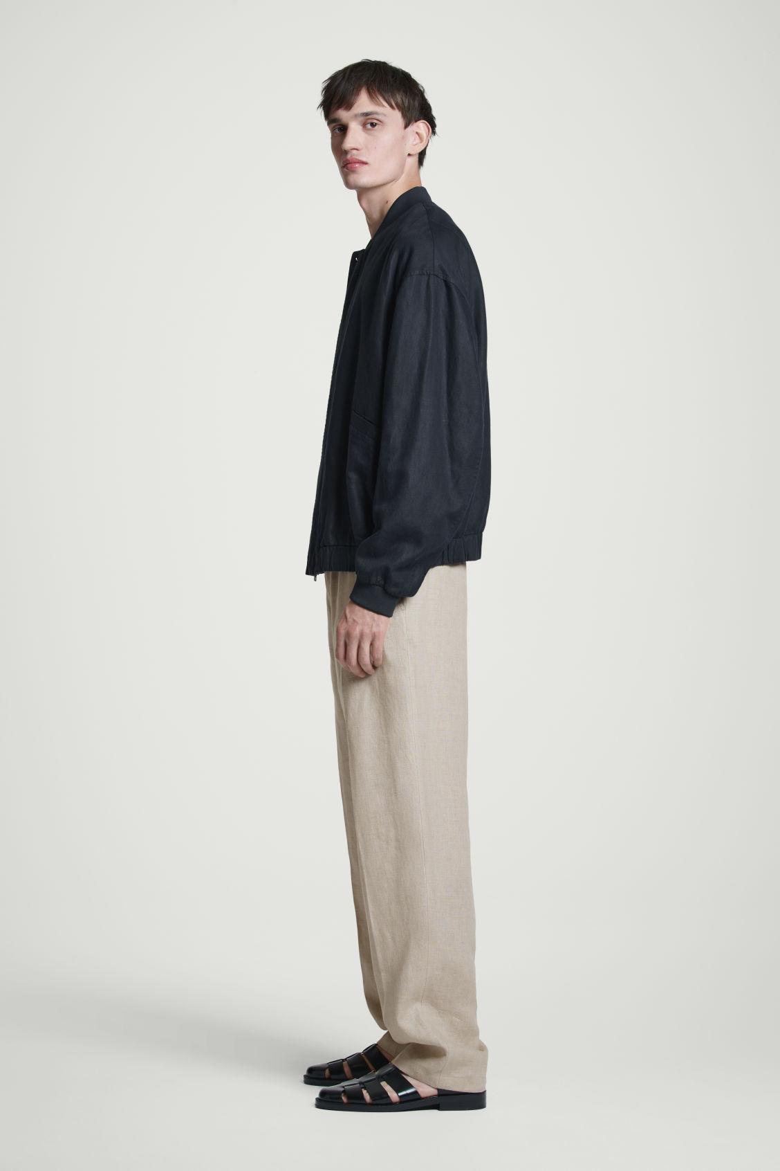 LINEN BOMBER JACKET Product Image