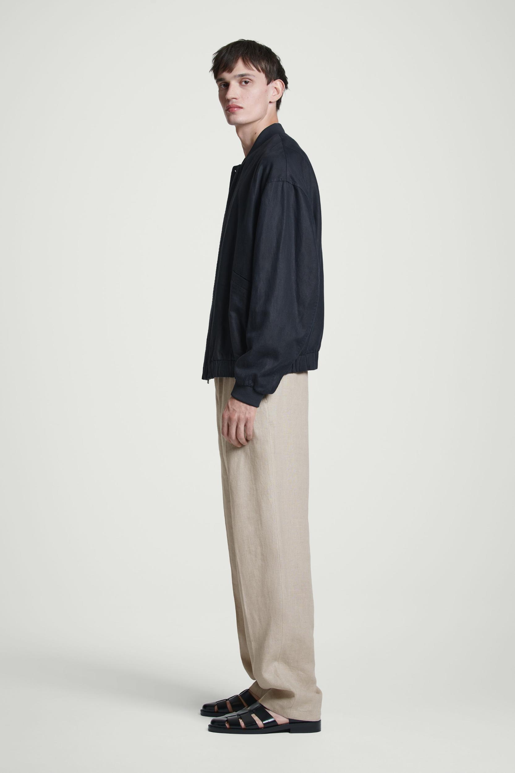 LINEN BOMBER JACKET Product Image