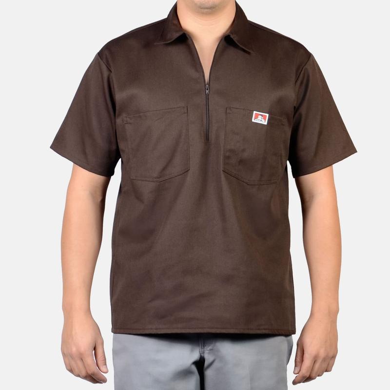 Ben Davis Short Sleeve Solid Half-Zip Shirt Male Product Image