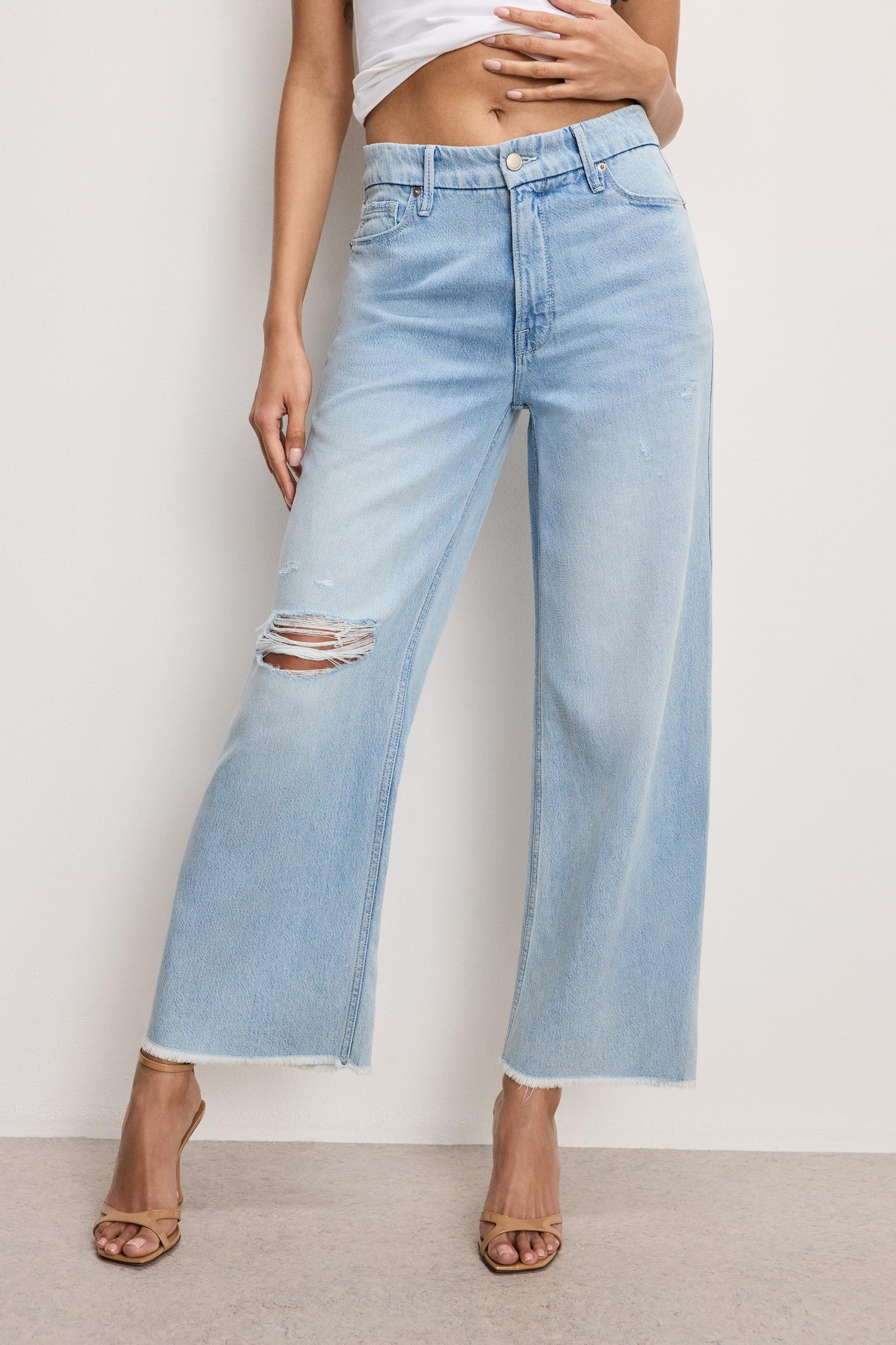 WEIGHTLESS GOOD SKATE WIDE CROPPED JEANS | INDIGO959 Product Image