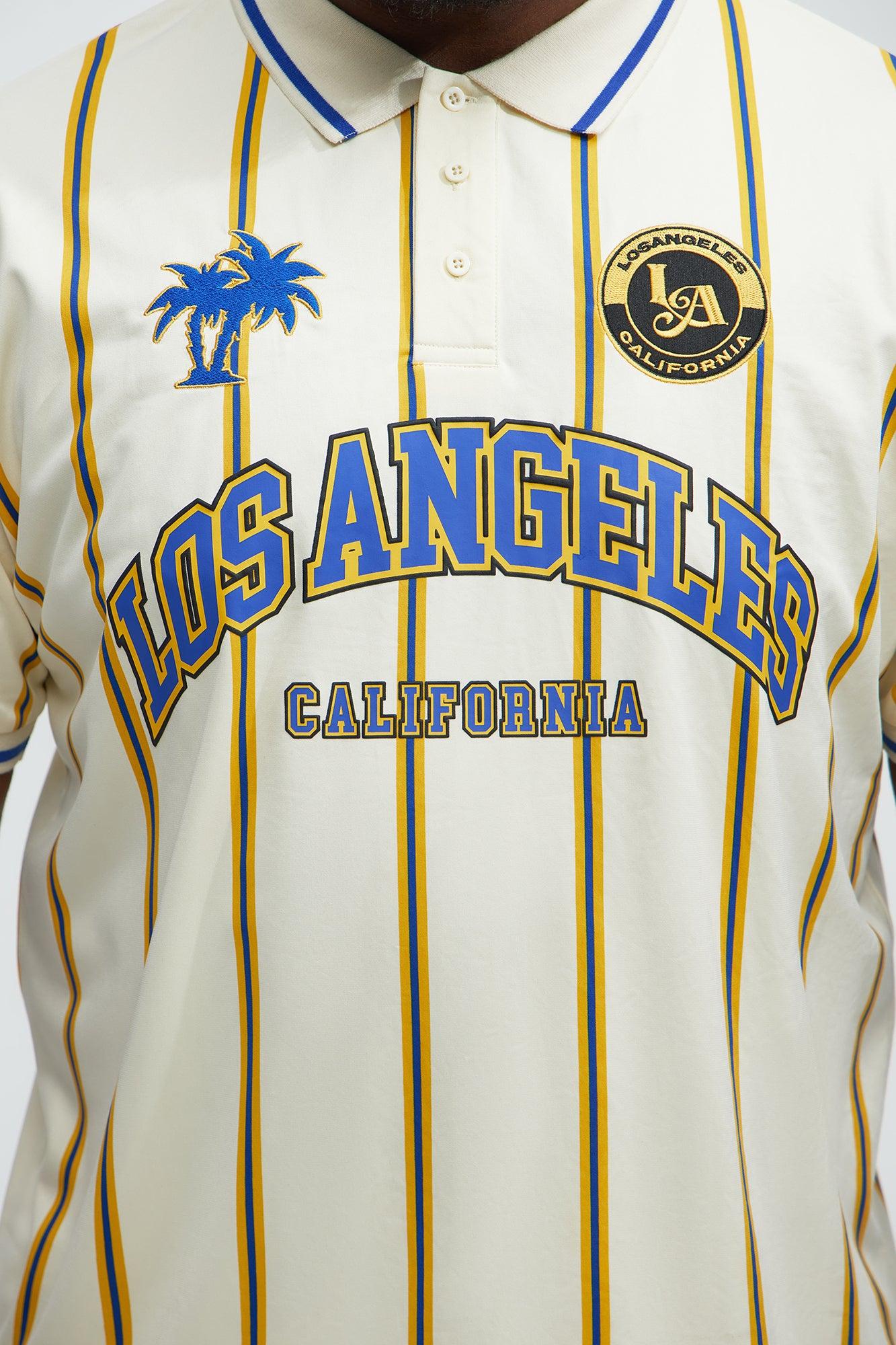 Los Angeles Striped Polo - Blue/combo Product Image