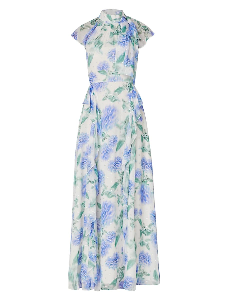 Womens Astreri Floral Cap-Sleeve Maxi Dress Size 0 Product Image
