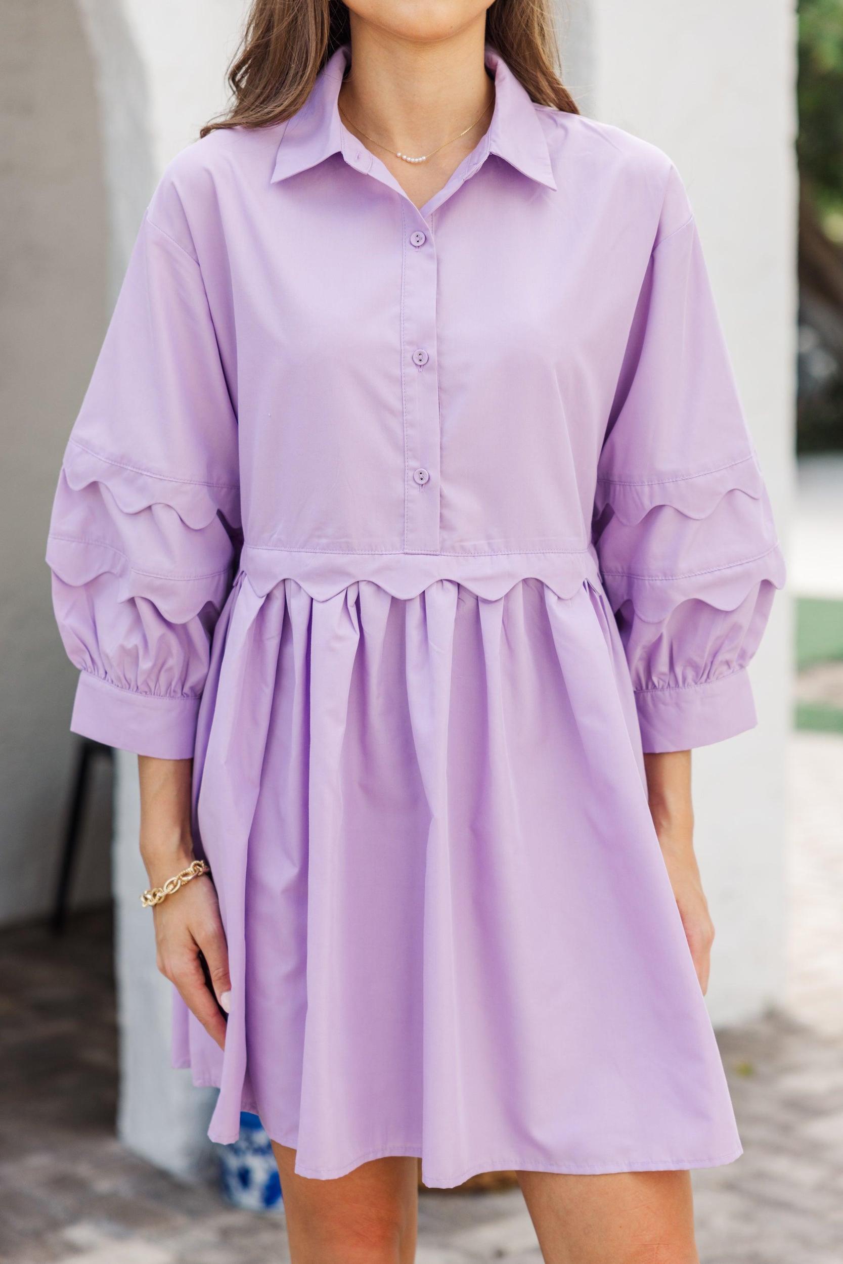 All The Best Lavender Purple Scalloped Dress Female Product Image